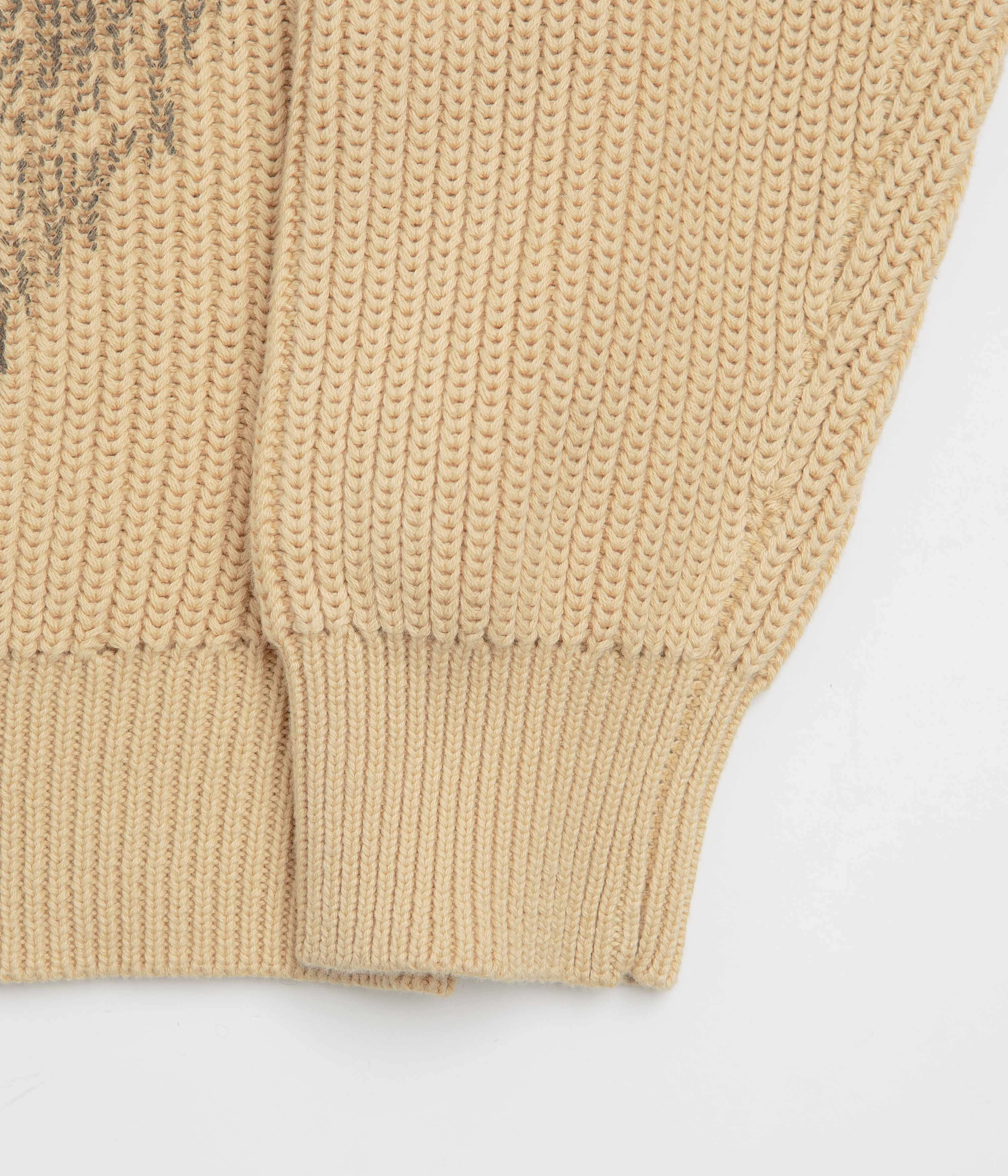 Butter Goods Dragon Zip-Thru Knit Sweatshirt - Sand Cozy Style Warm Knitwear
