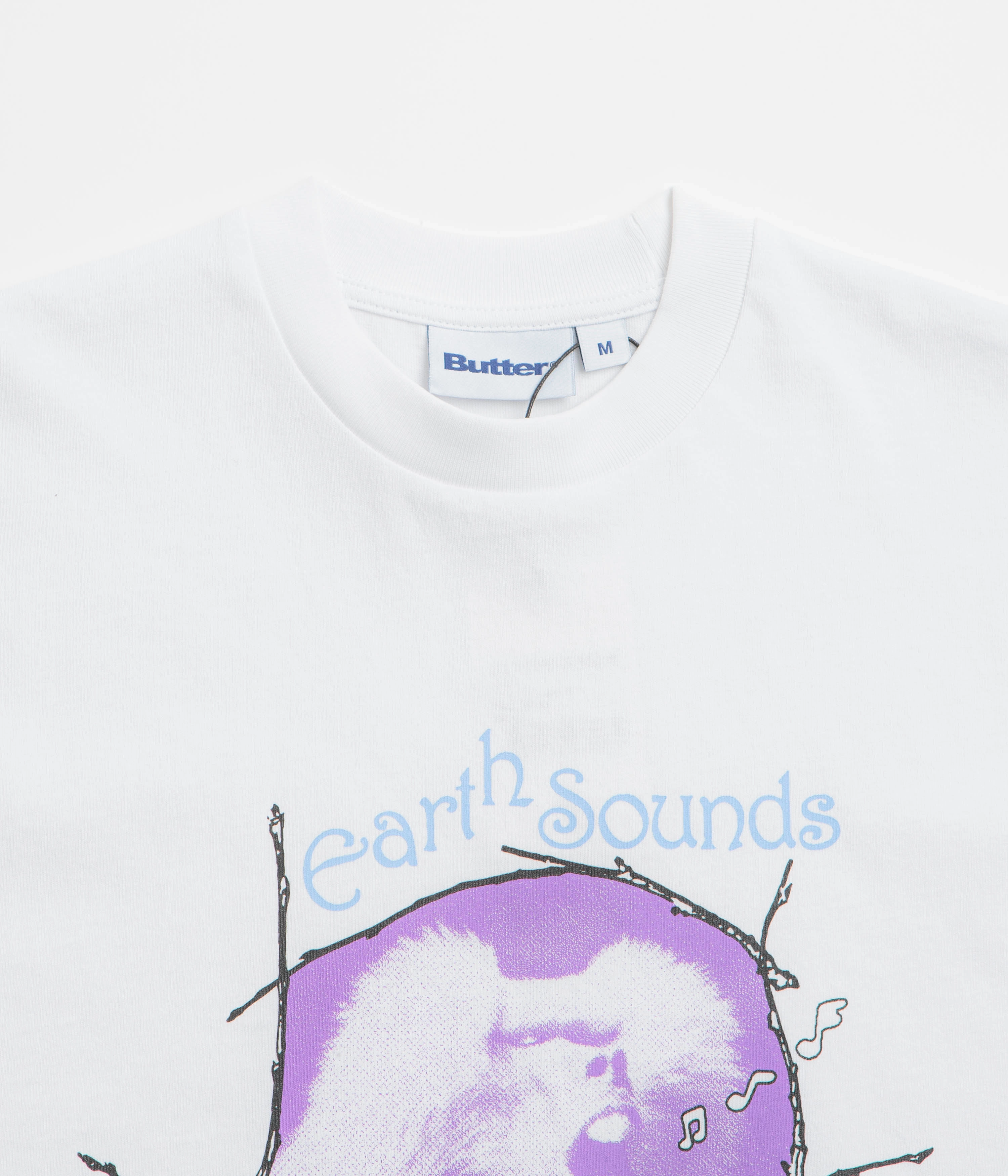Butter Goods Earth Sounds T-Shirt - White Crew neck classic