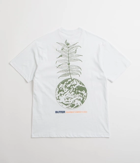 Trendy Wearable Light Design Butter Goods Earth T-Shirt - White