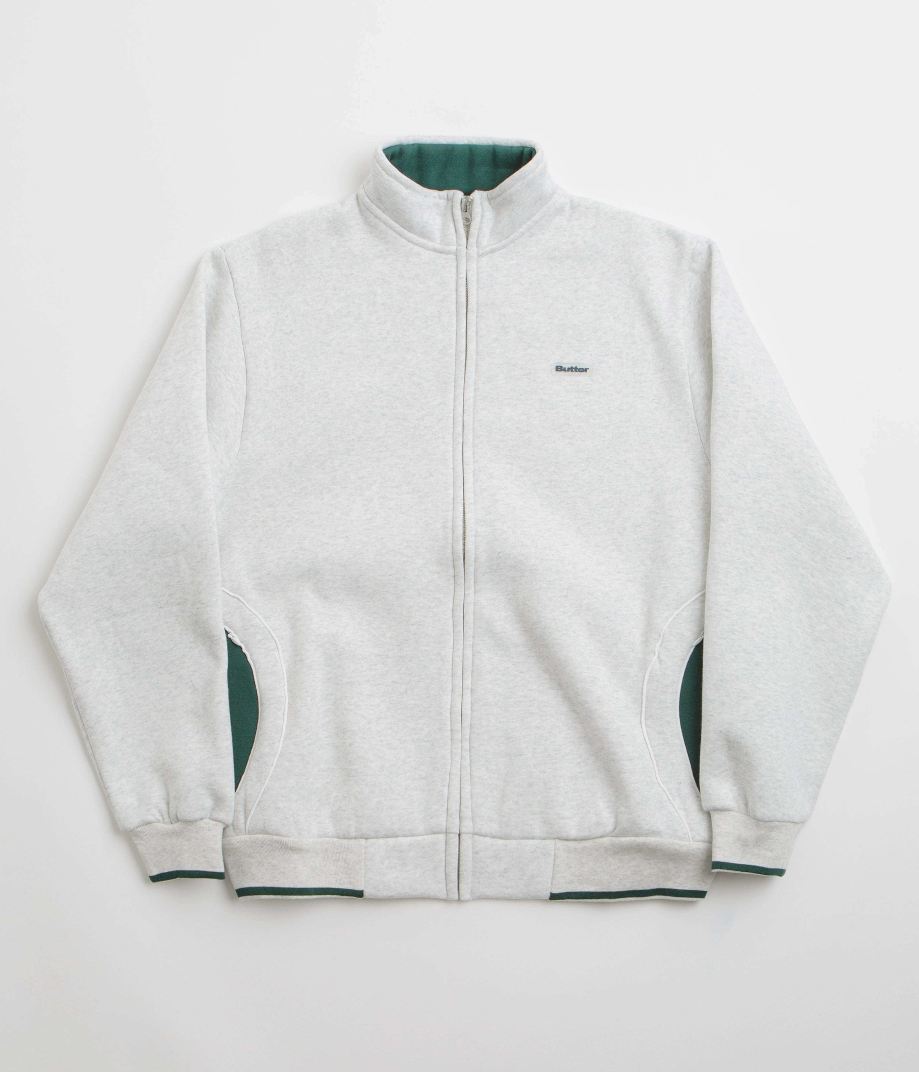 Butter Goods Endurance Zip-Thru Sweatshirt - Ash Colorfast Technology Zero Waste Manufacturing