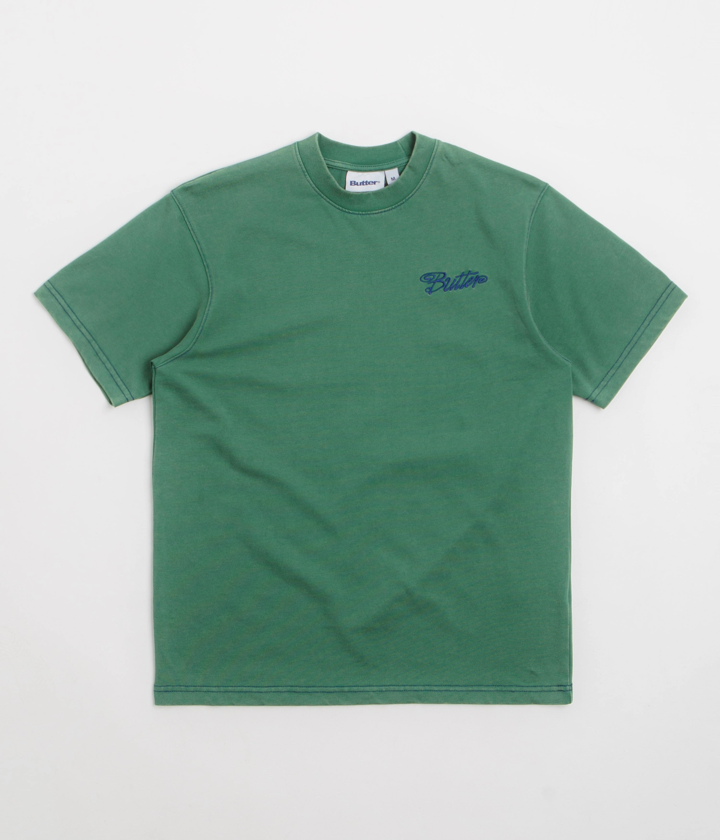 Anti Perspiration Lining Butter Goods Jive Contrast T-Shirt - Washed Teal