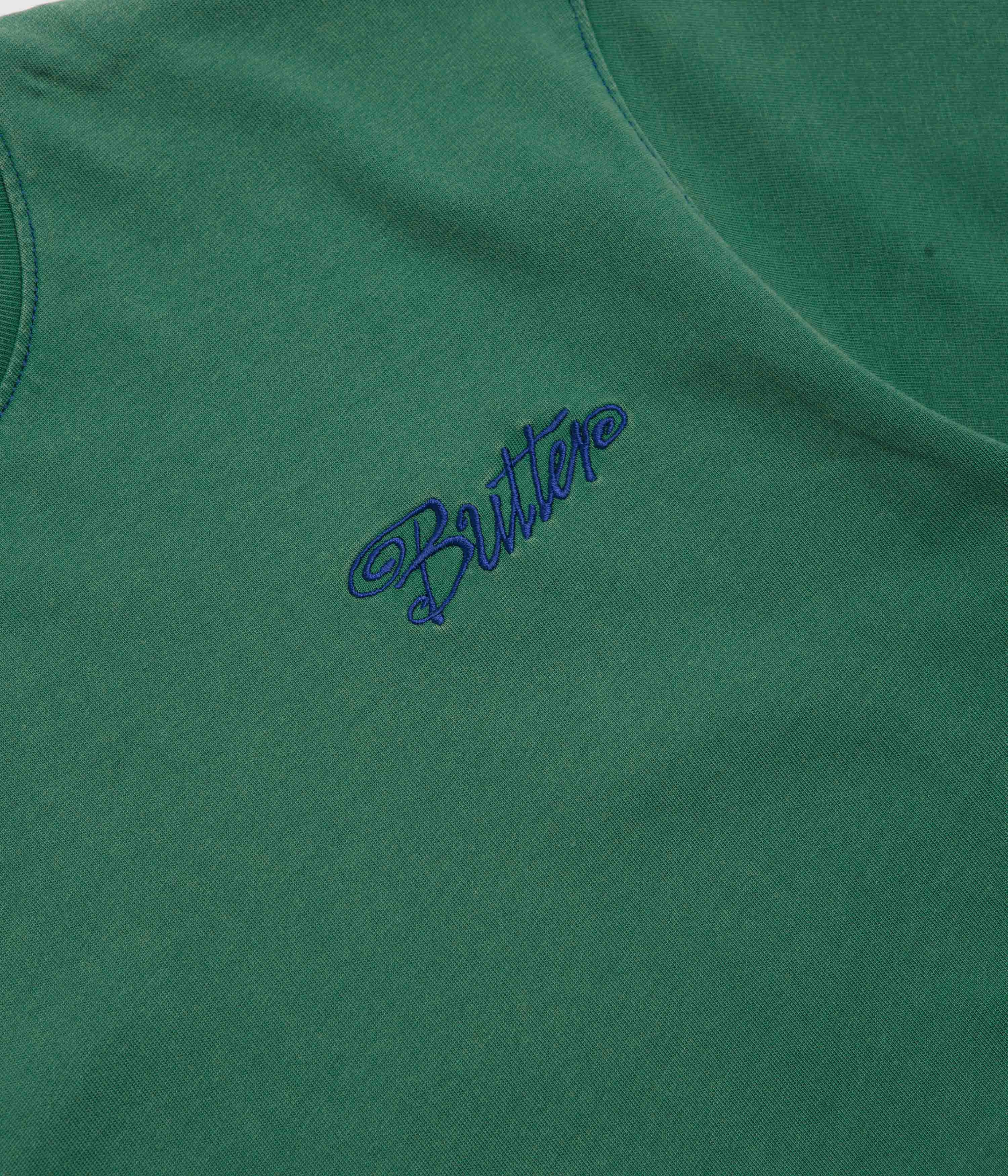 Comfortable Stretch Butter Goods Jive Contrast T-Shirt - Washed Teal