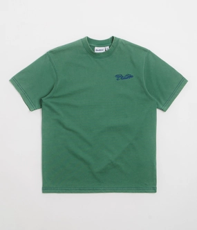 Butter Goods Jive Contrast T-Shirt - Washed Teal High Density Weave Silk combination