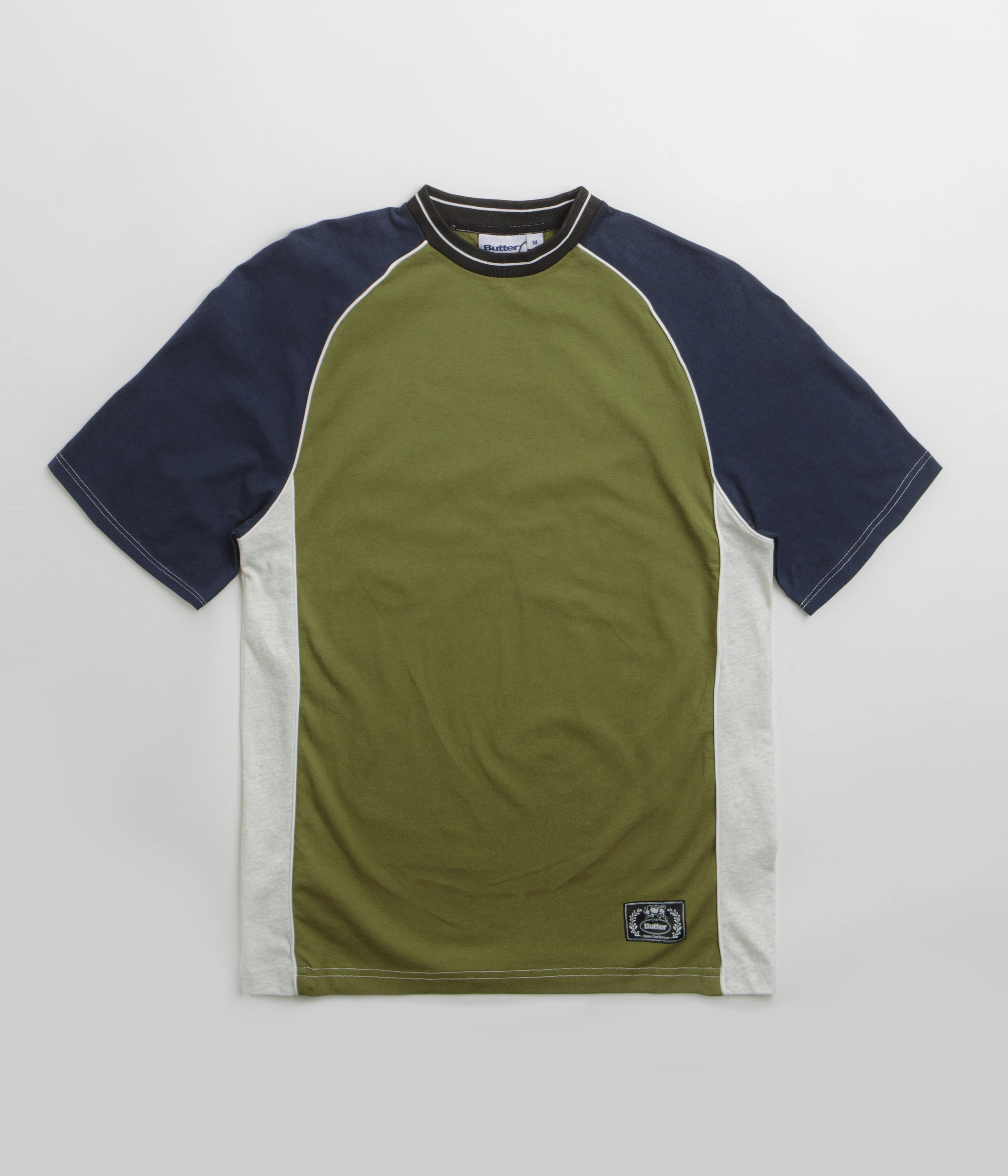 Butter Goods Lap T-Shirt - Moss Low Profile Collar Practical Design