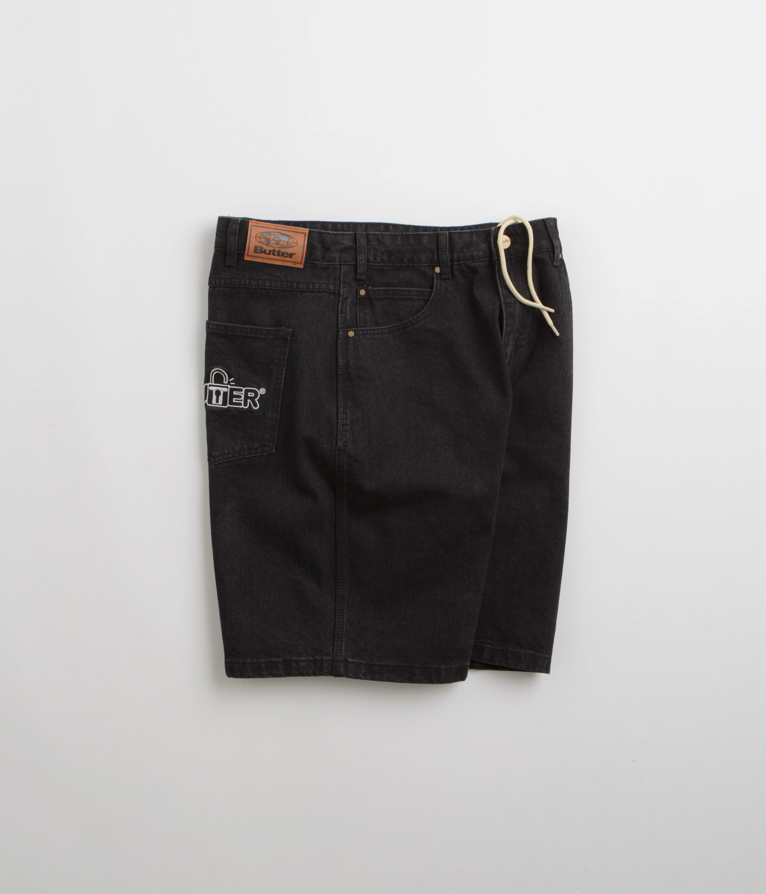 Daywear High-End Quality Butter Goods Lock Denim Shorts - Flat Black