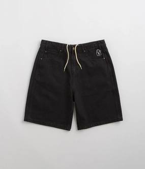 Butter Goods Lock Denim Shorts - Flat Black Quick Drying Free Size Adjuster