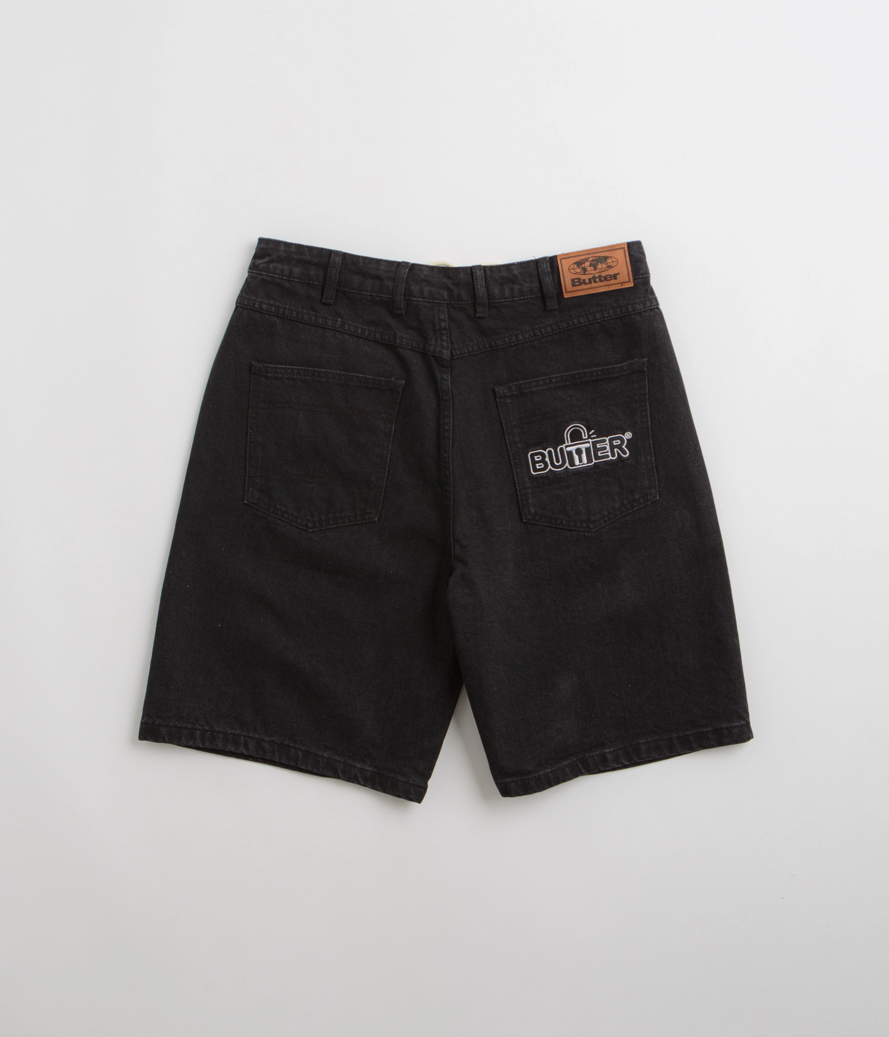 Butter Goods Lock Denim Shorts - Flat Black school clothing