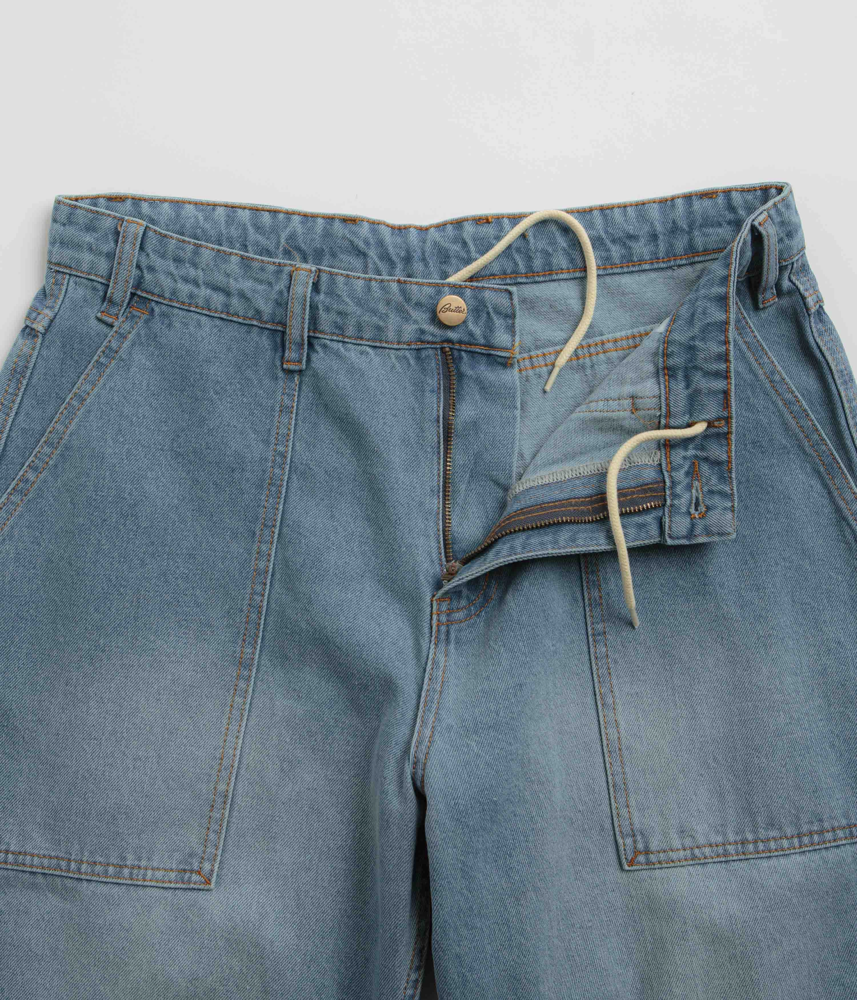 Belt loops Slim Stretch Fit Butter Goods Patch Pocket Jeans - Faded Blue