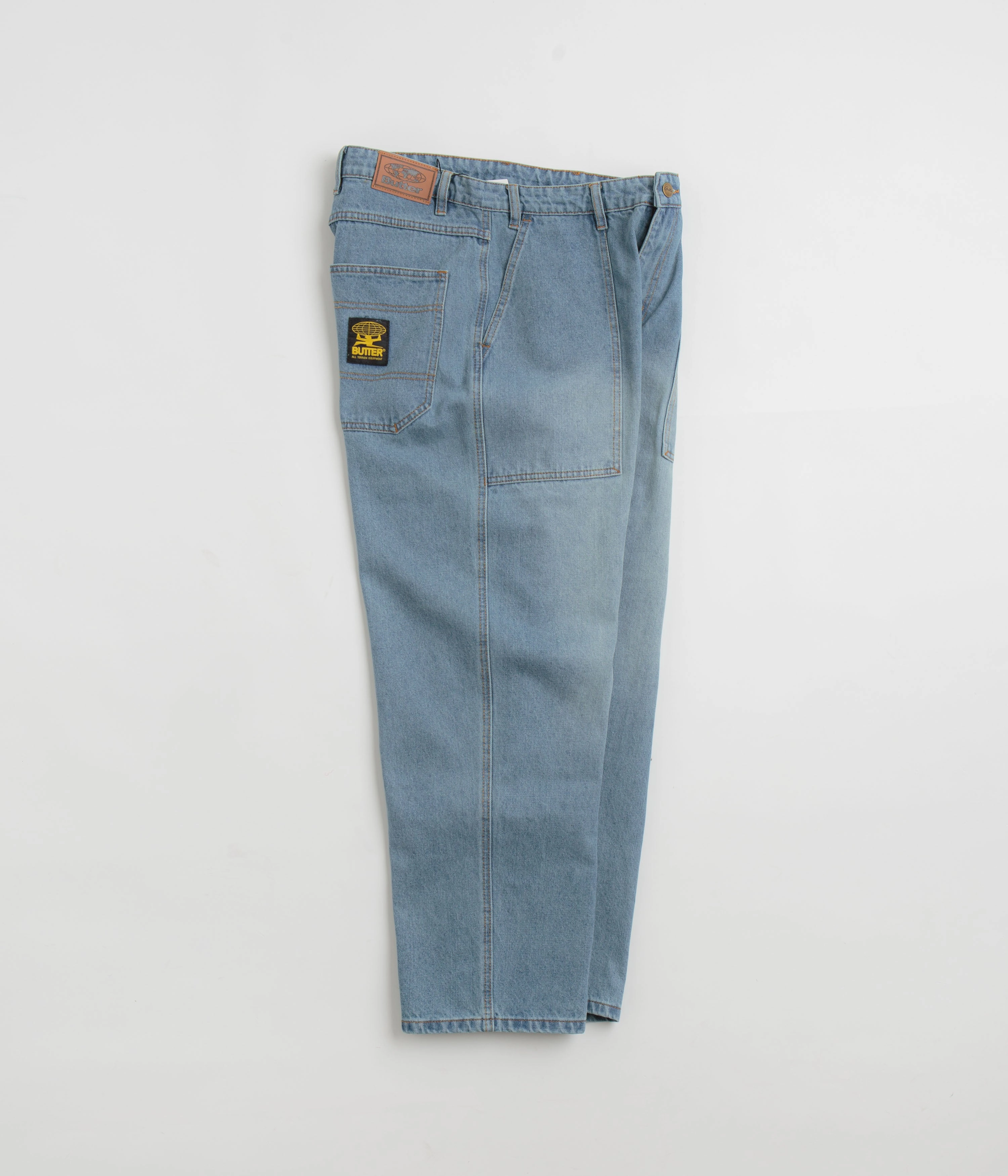 Butter Goods Patch Pocket Jeans - Faded Blue Comfy Waistband Quick Comfort Fit
