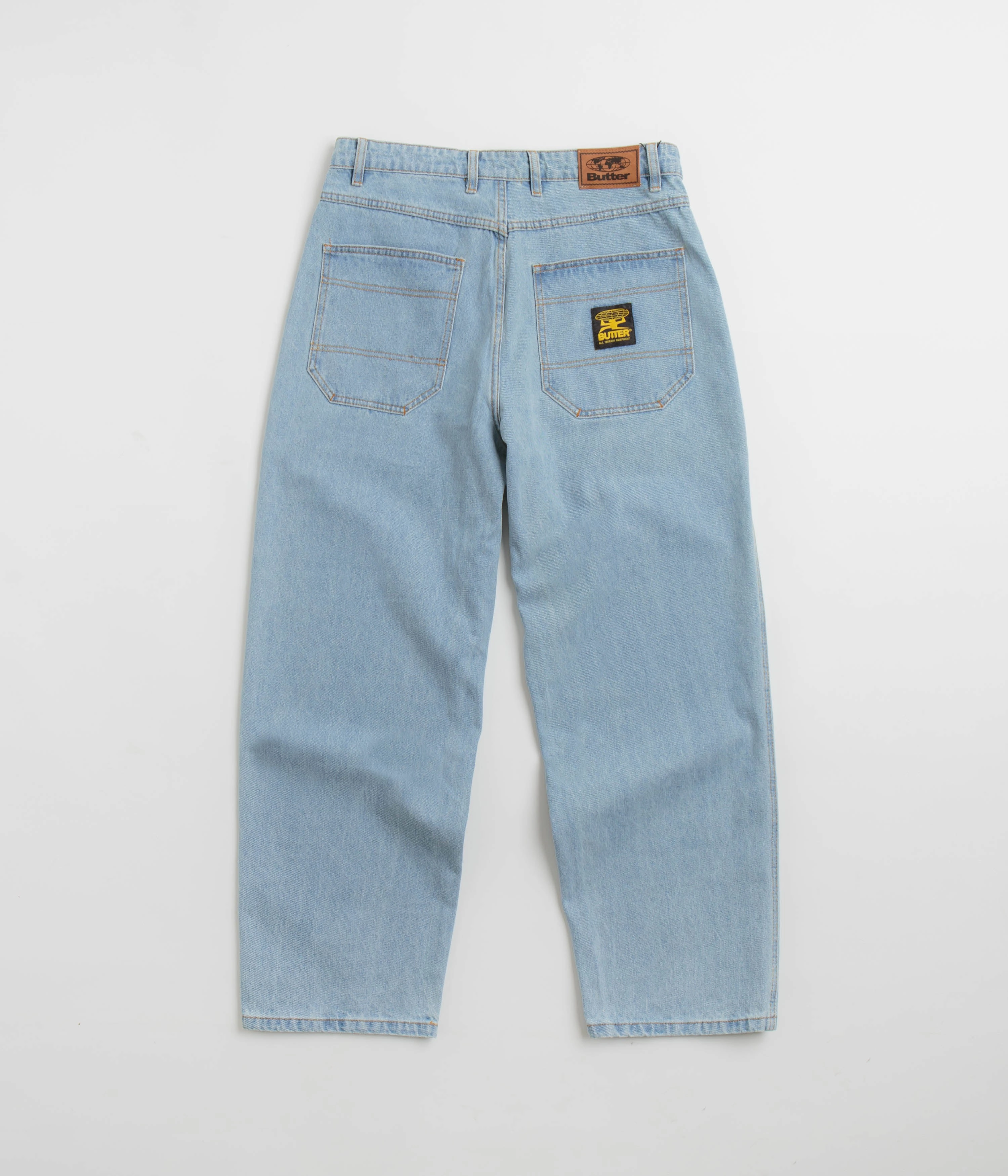 Chilly Day Comfort Butter Goods Patch Pocket Jeans - Faded Light Blue