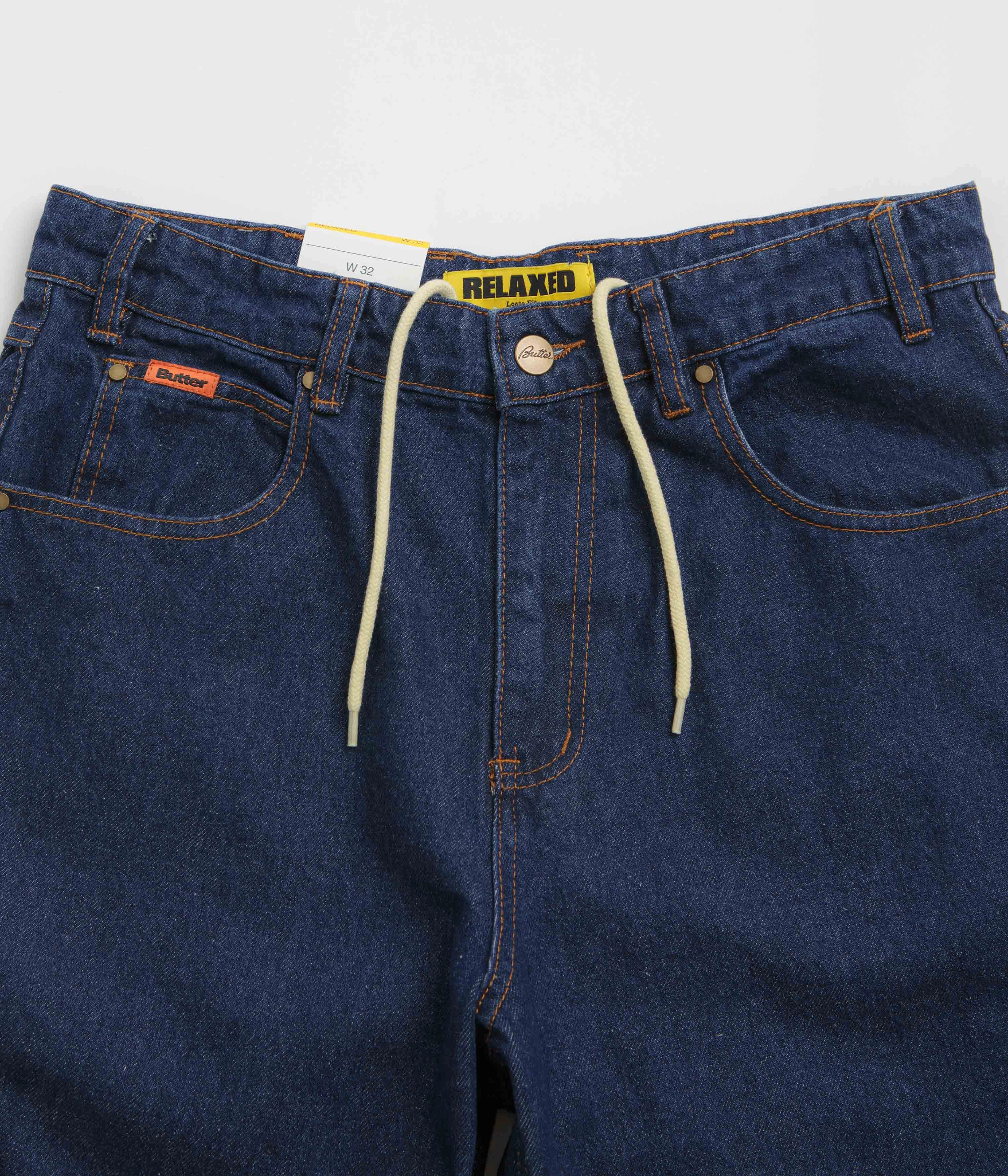 Butter Goods Relaxed Denim Jeans - Dark Indigo Relaxed Look