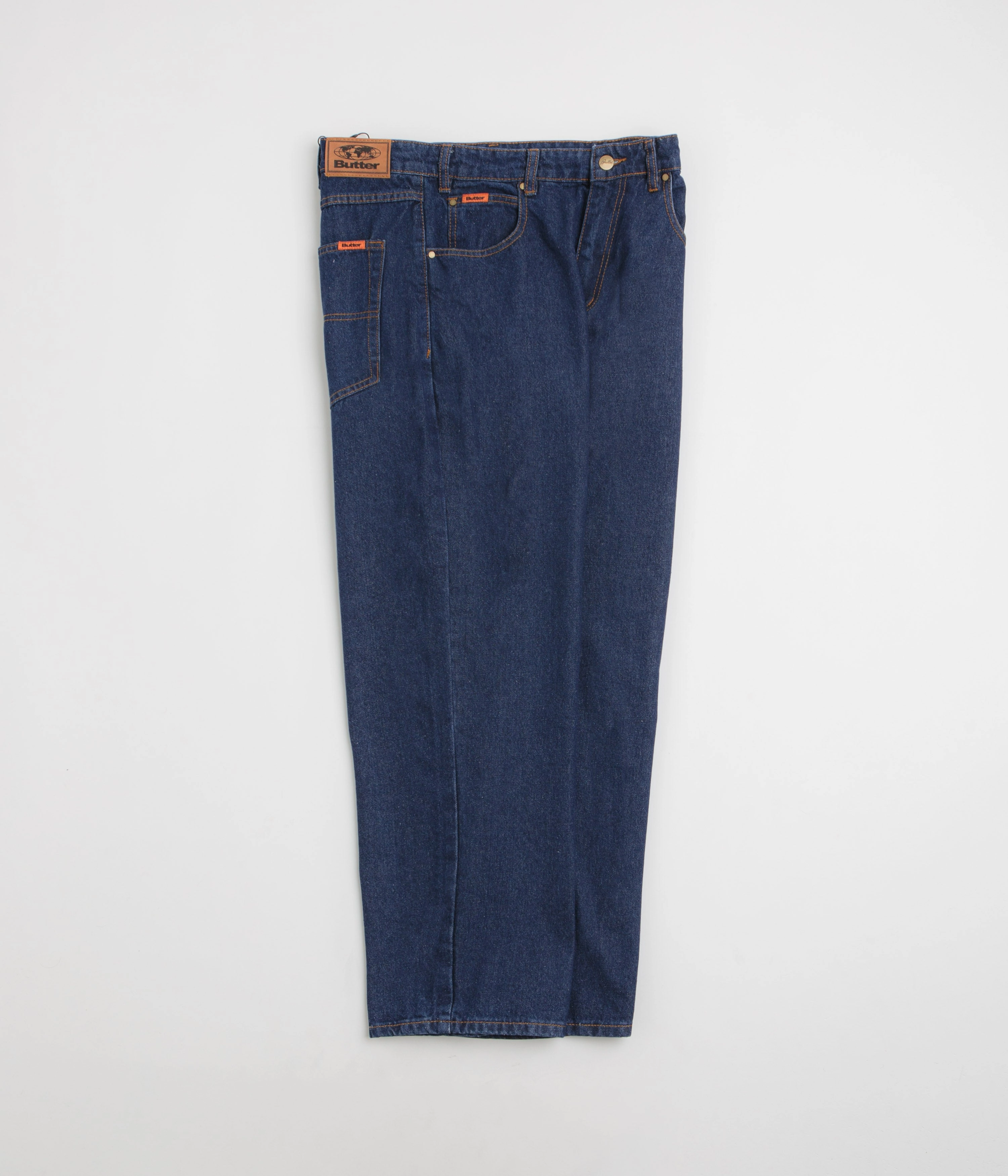 Butter Goods Relaxed Denim Jeans - Dark Indigo Back pockets Relaxed Cut