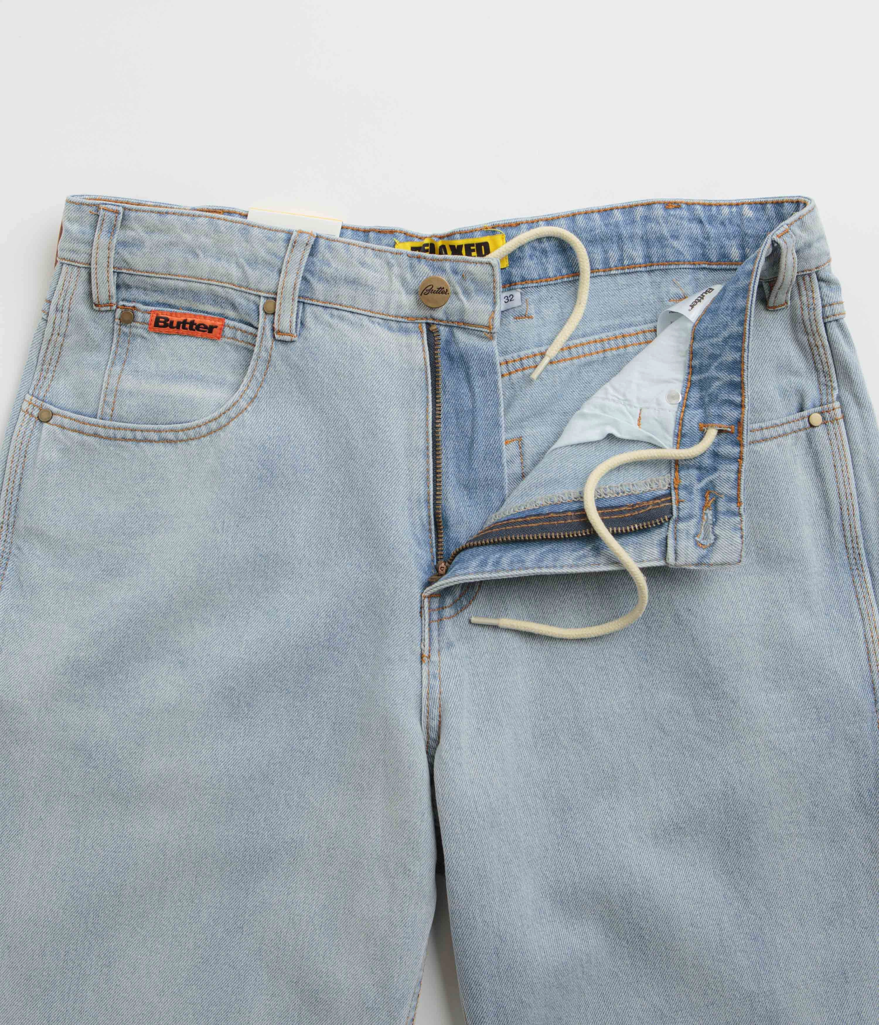 Organic Cotton Blend Tough Wear Butter Goods Relaxed Jeans - Light Blue / Blue