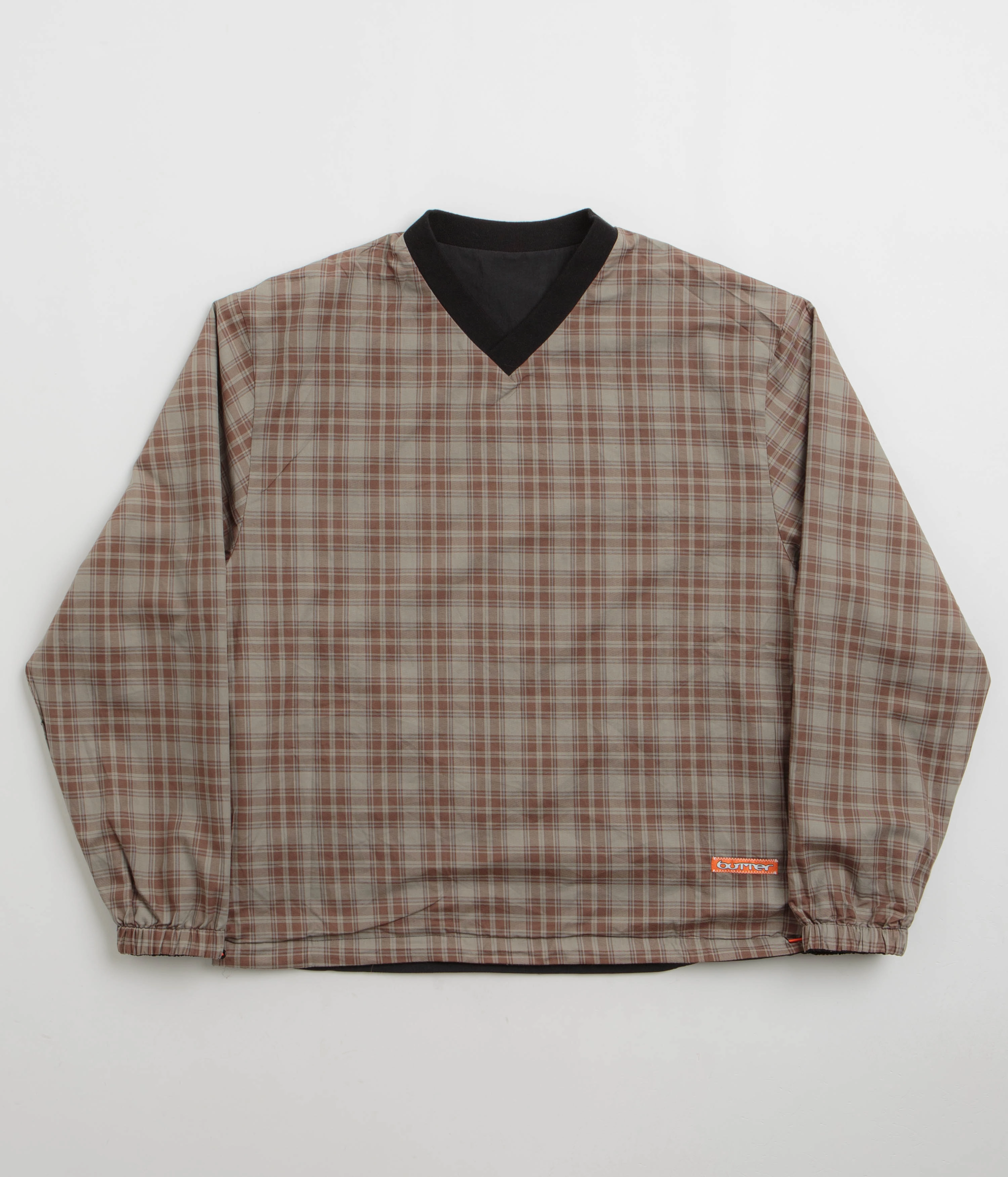 Butter Goods Reversible Dugout Pullover Jacket - Black / Stone Odor Control Fibers
