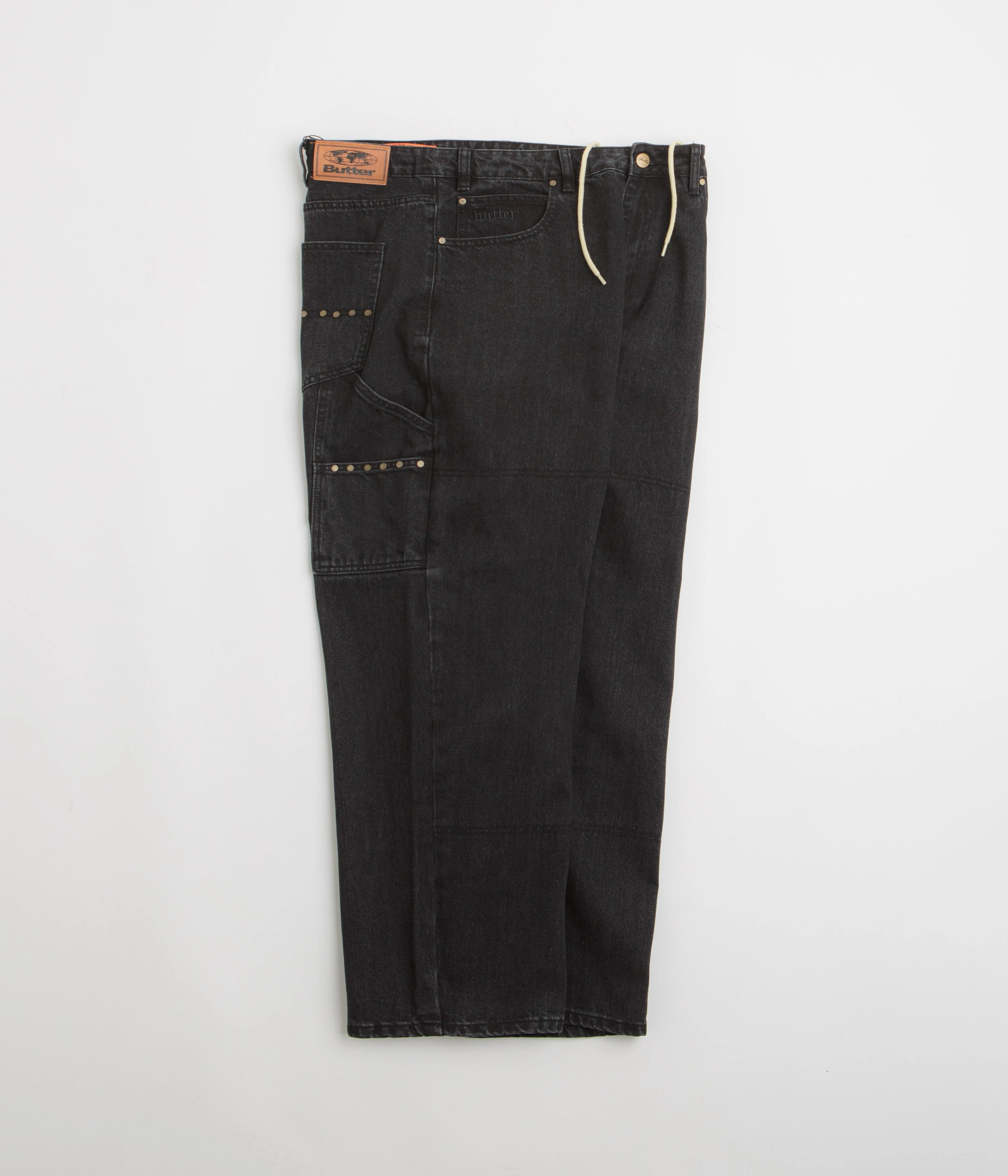 Neutral Shade All Day Fit Butter Goods Rivet Jeans - Washed Black