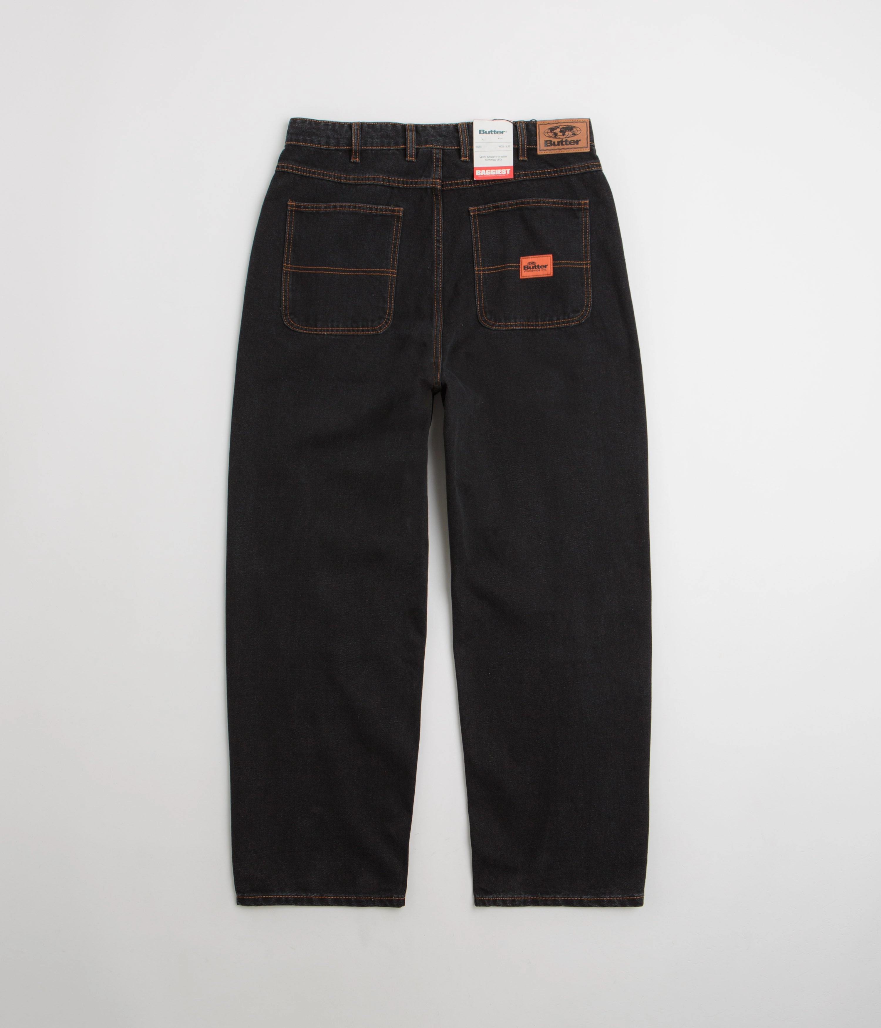 Quick Release Closure Anti Snag Fabric Butter Goods Santosuosso Jeans - Washed Black / Black