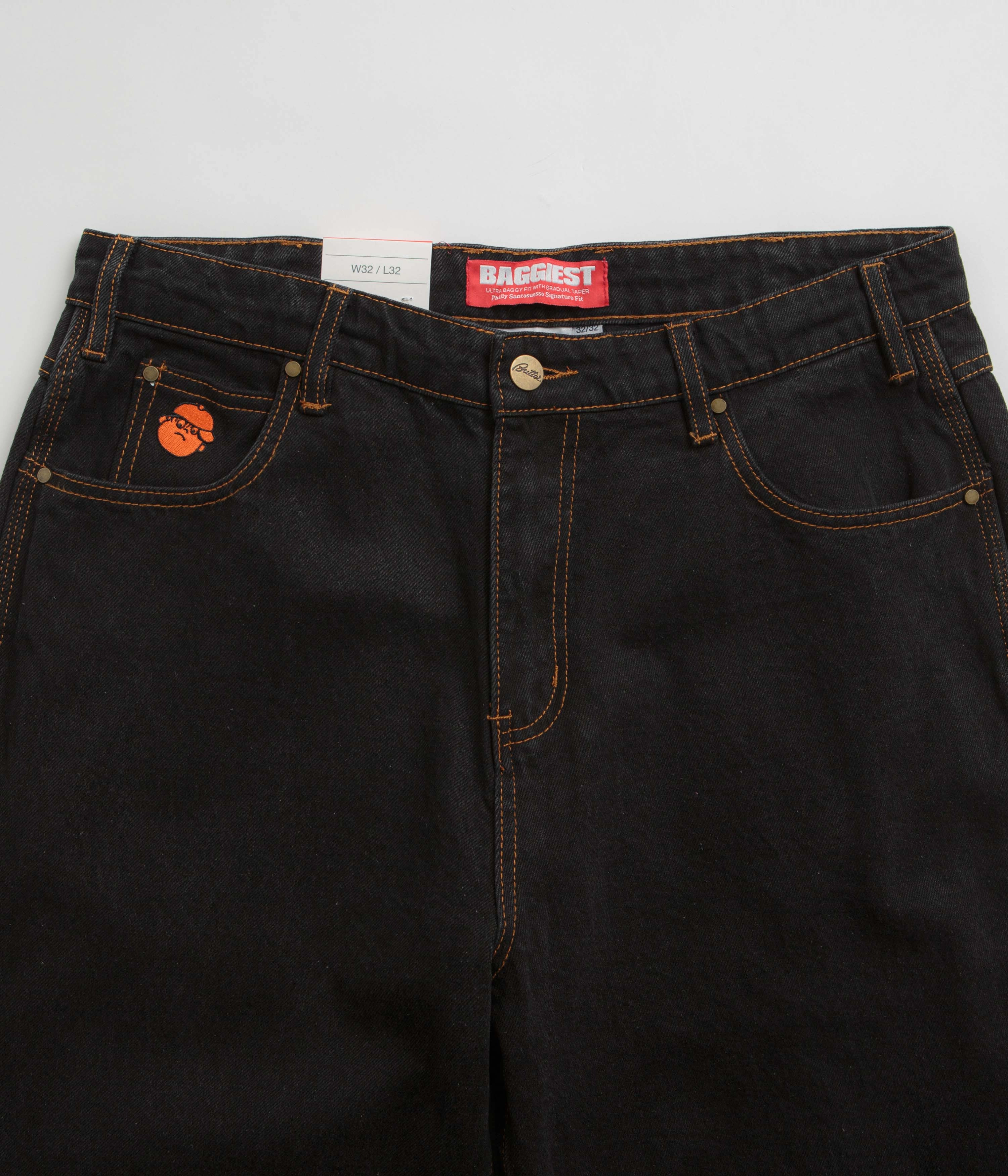 Light Waist Chic Fit Butter Goods Santosuosso Jeans - Washed Black / Orange