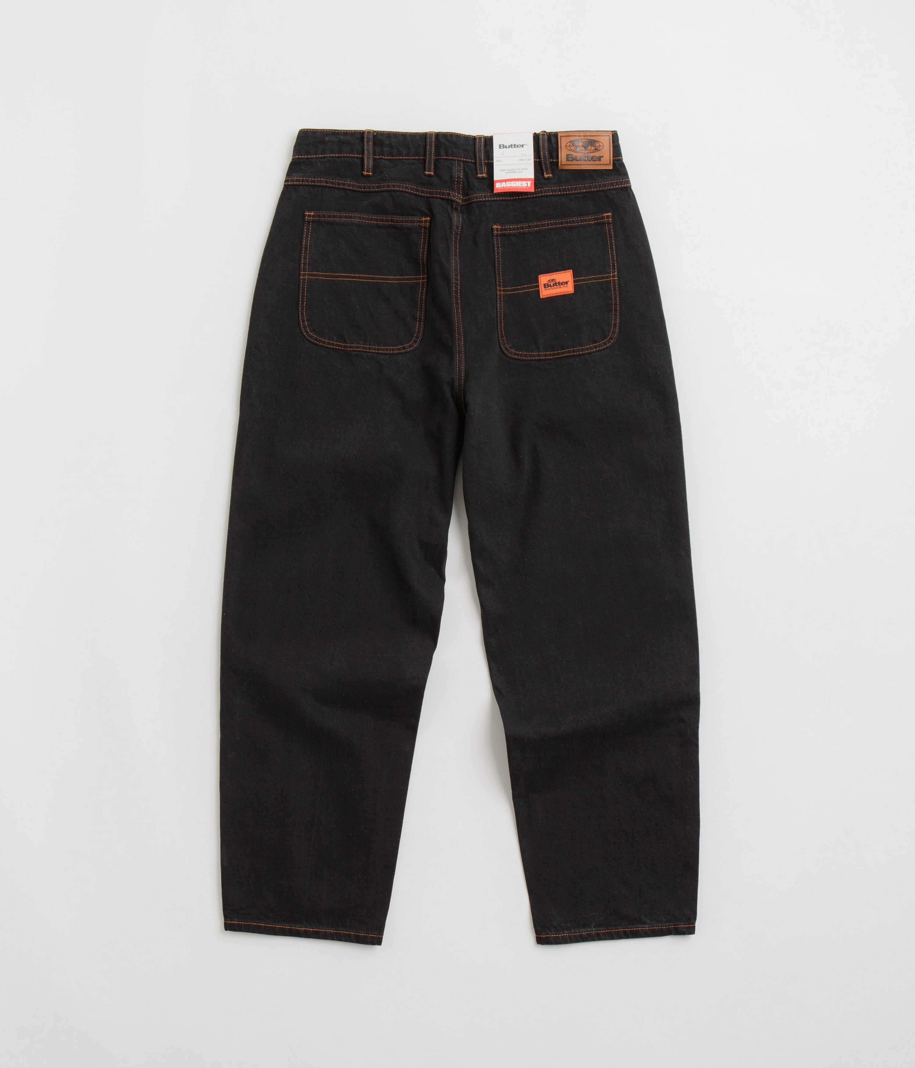 Butter Goods Santosuosso Jeans - Washed Black / Orange Durable Construction