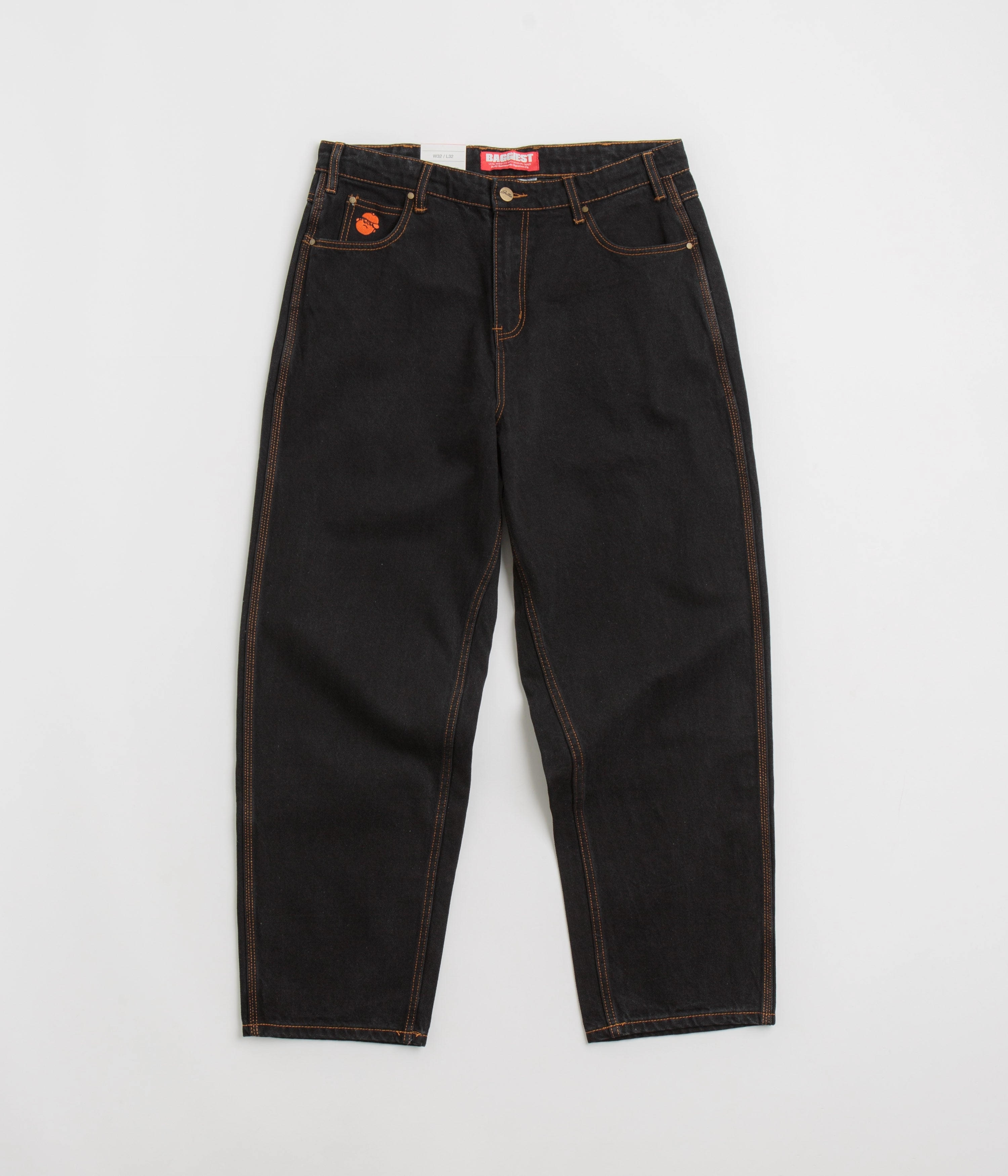 Butter Goods Santosuosso Jeans - Washed Black / Orange Tailored Wear Ultimate Comfort