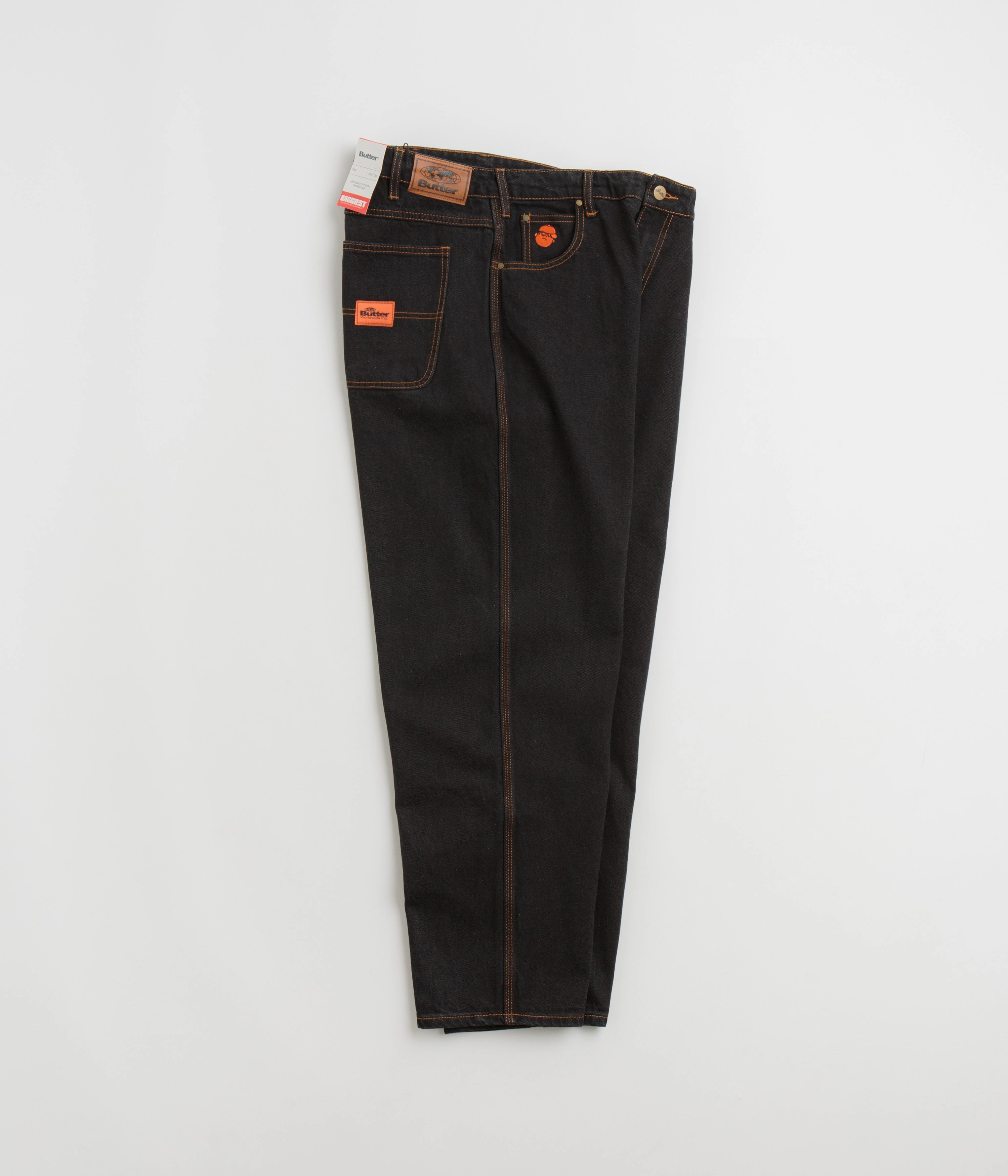 Butter Goods Santosuosso Jeans - Washed Black / Orange Cozy Waist
