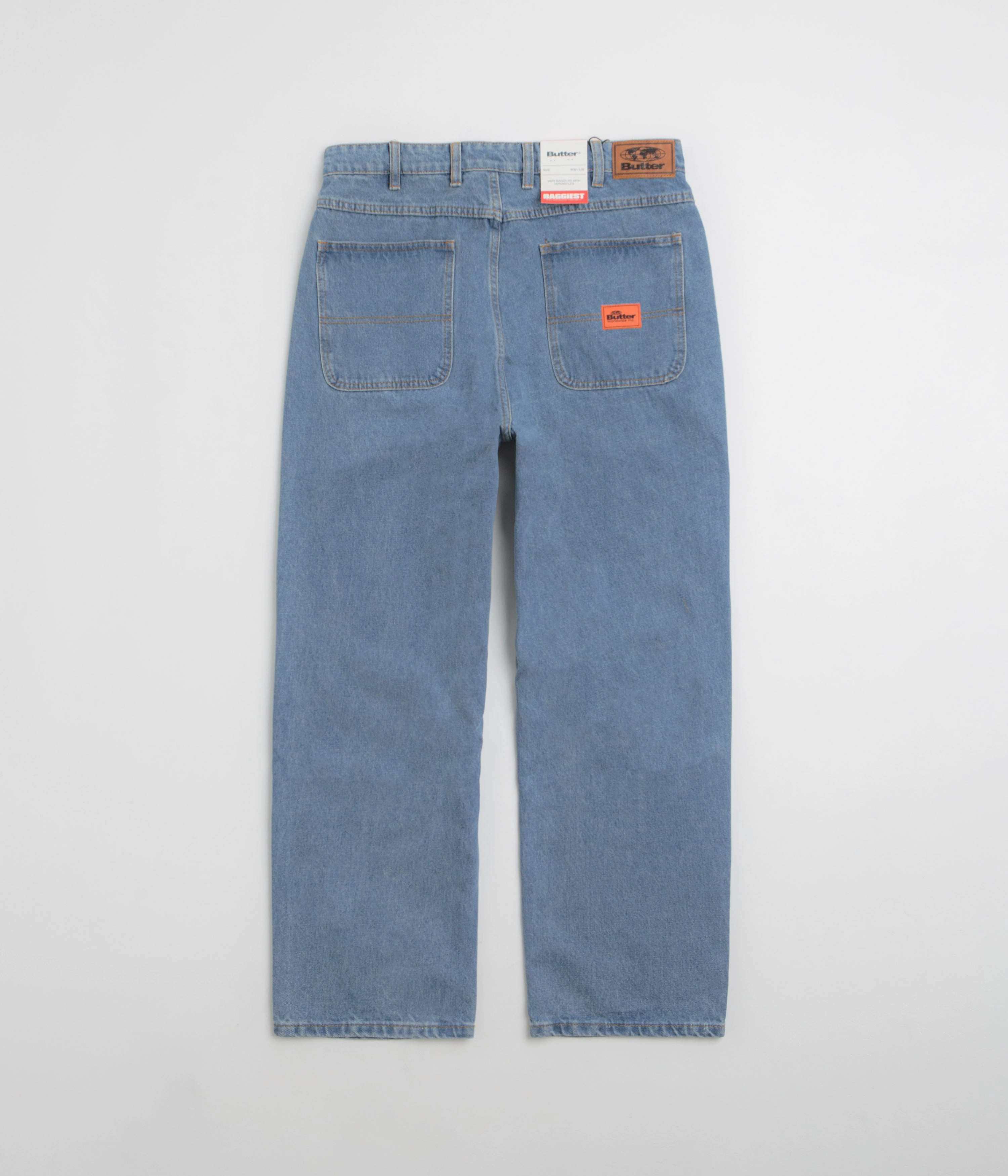 Butter Goods Santosuosso Jeans - Washed Indigo / Indigo FlexibleKneePanels Straight Leg