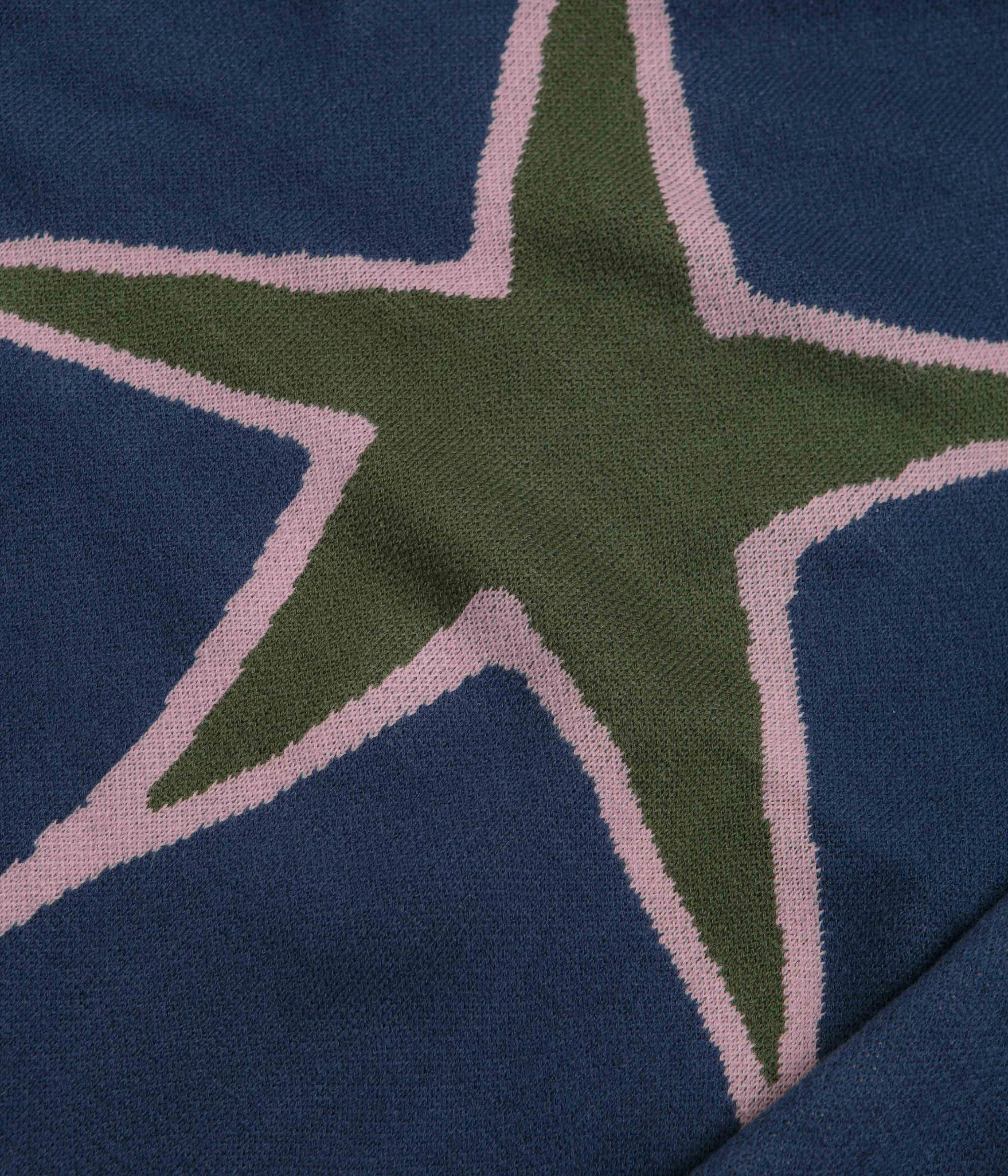 Butter Goods Star Polo Knit Sweatshirt - Prussian Snuggly Fit