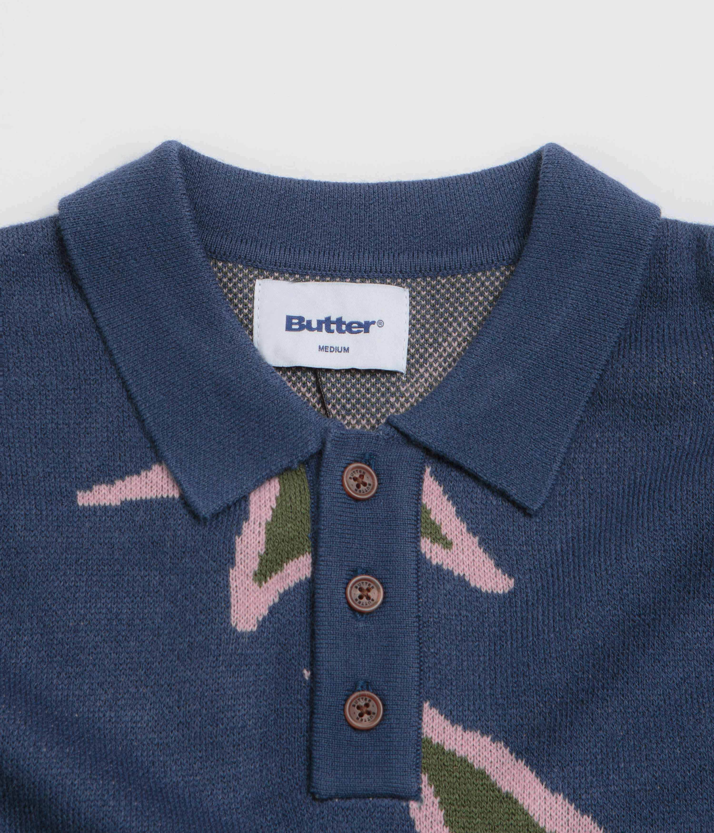 Comfortable Style Casual Knit Butter Goods Star Polo Knit Sweatshirt - Prussian
