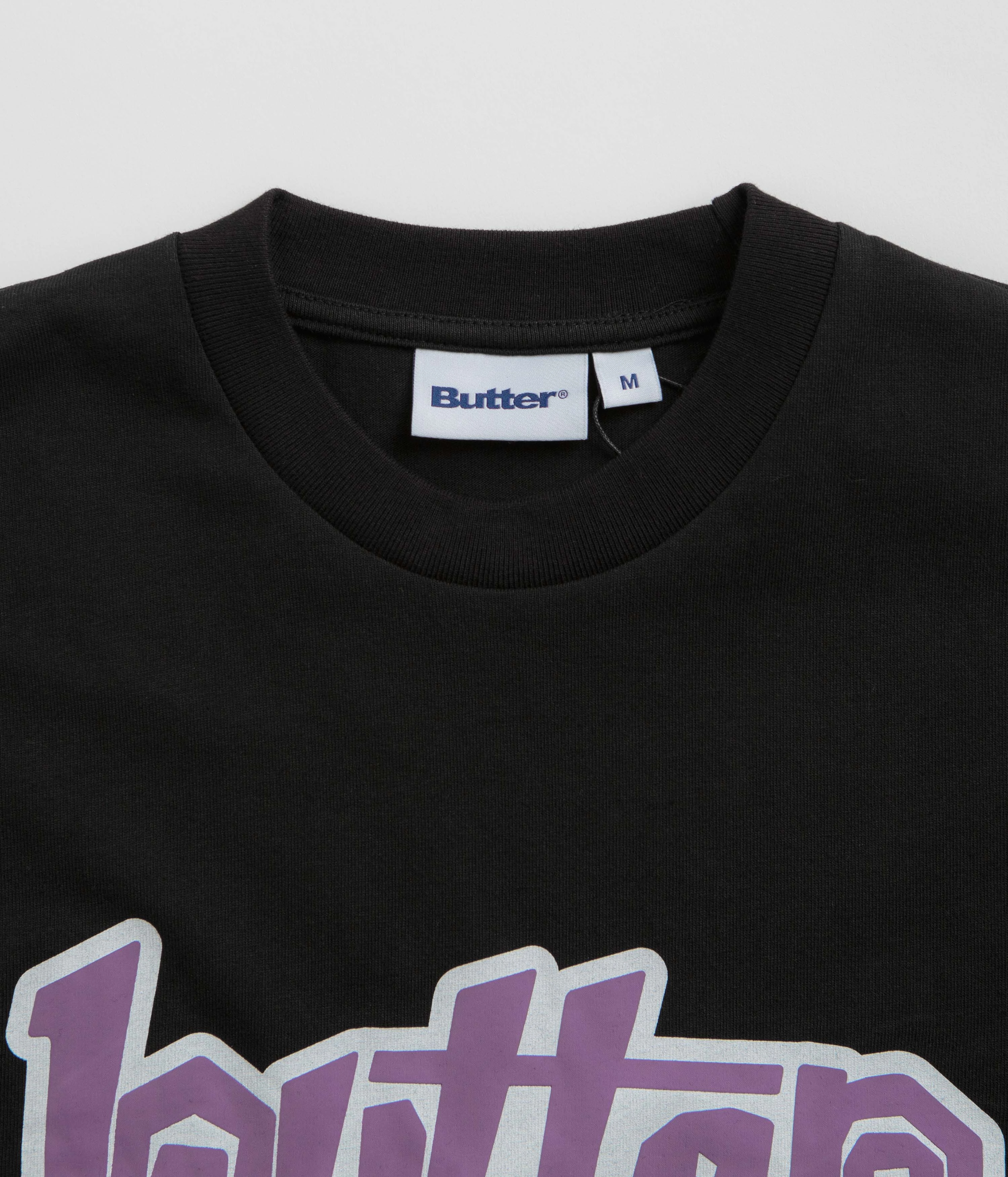 Thermal regulation Circular Knit Design Butter Goods Swirl T-Shirt - Black / Purple