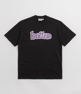 Minimal Trend Butter Goods Swirl T-Shirt - Black / Purple