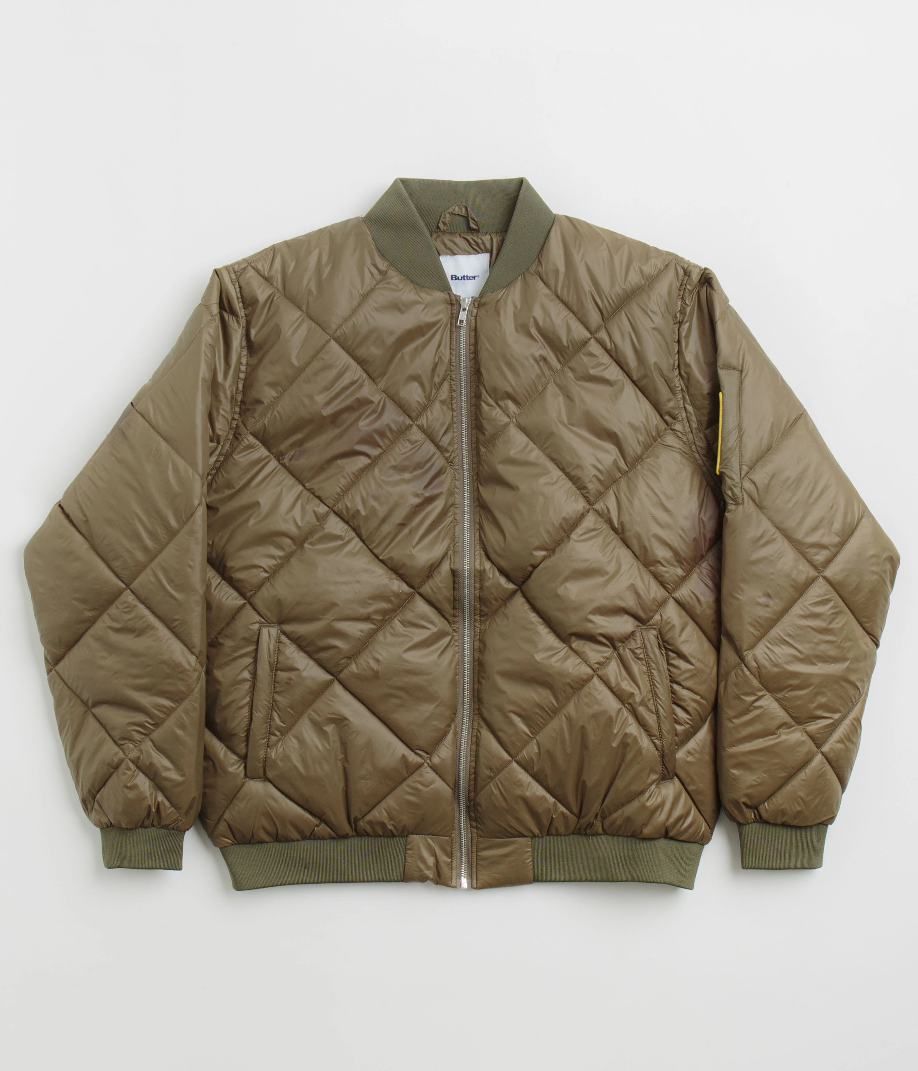 Waterproof Design Butter Goods Temperature Bomber Jacket - Army