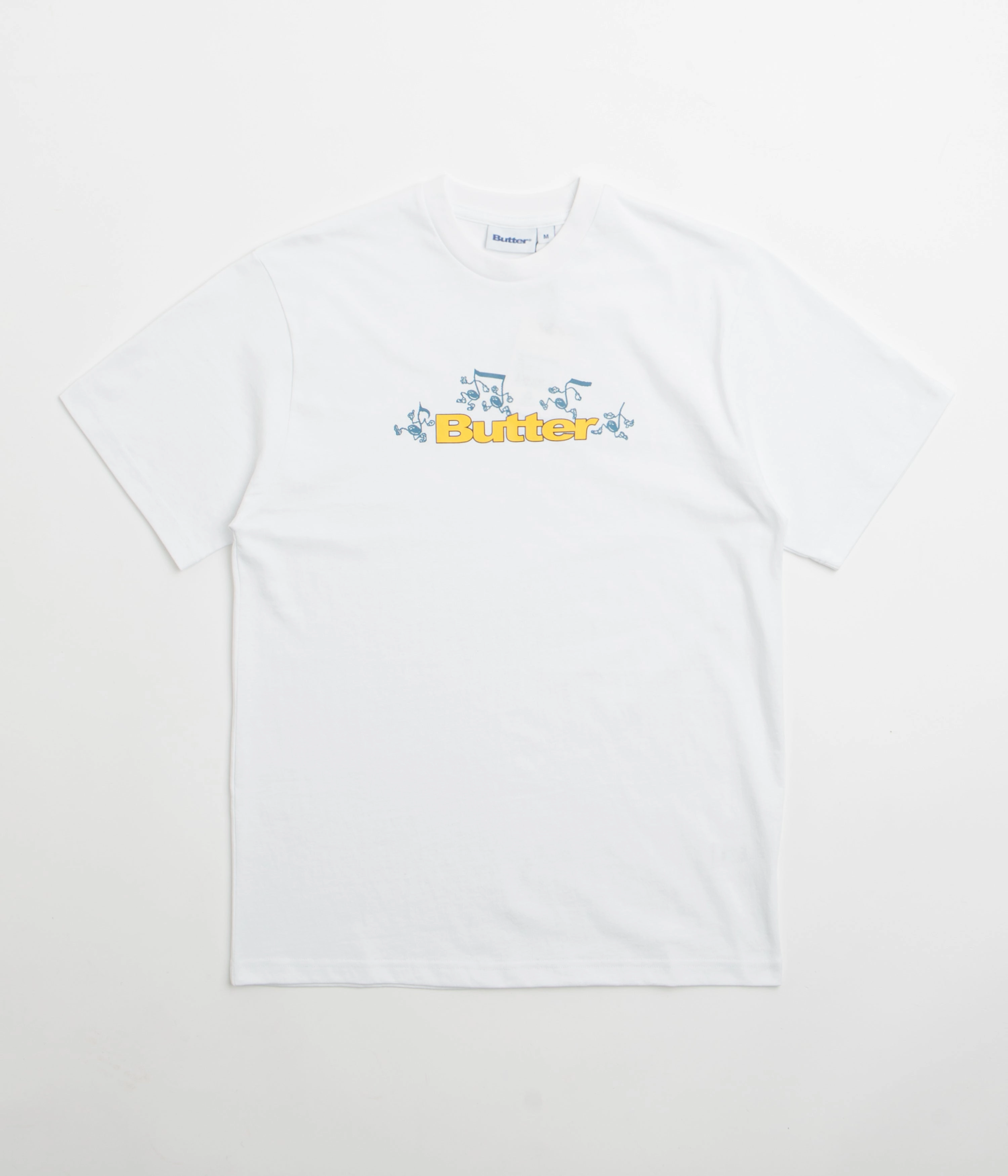 Non Iron Finish StretchReinforcedArmholes Butter Goods Tempo Logo T-Shirt - White