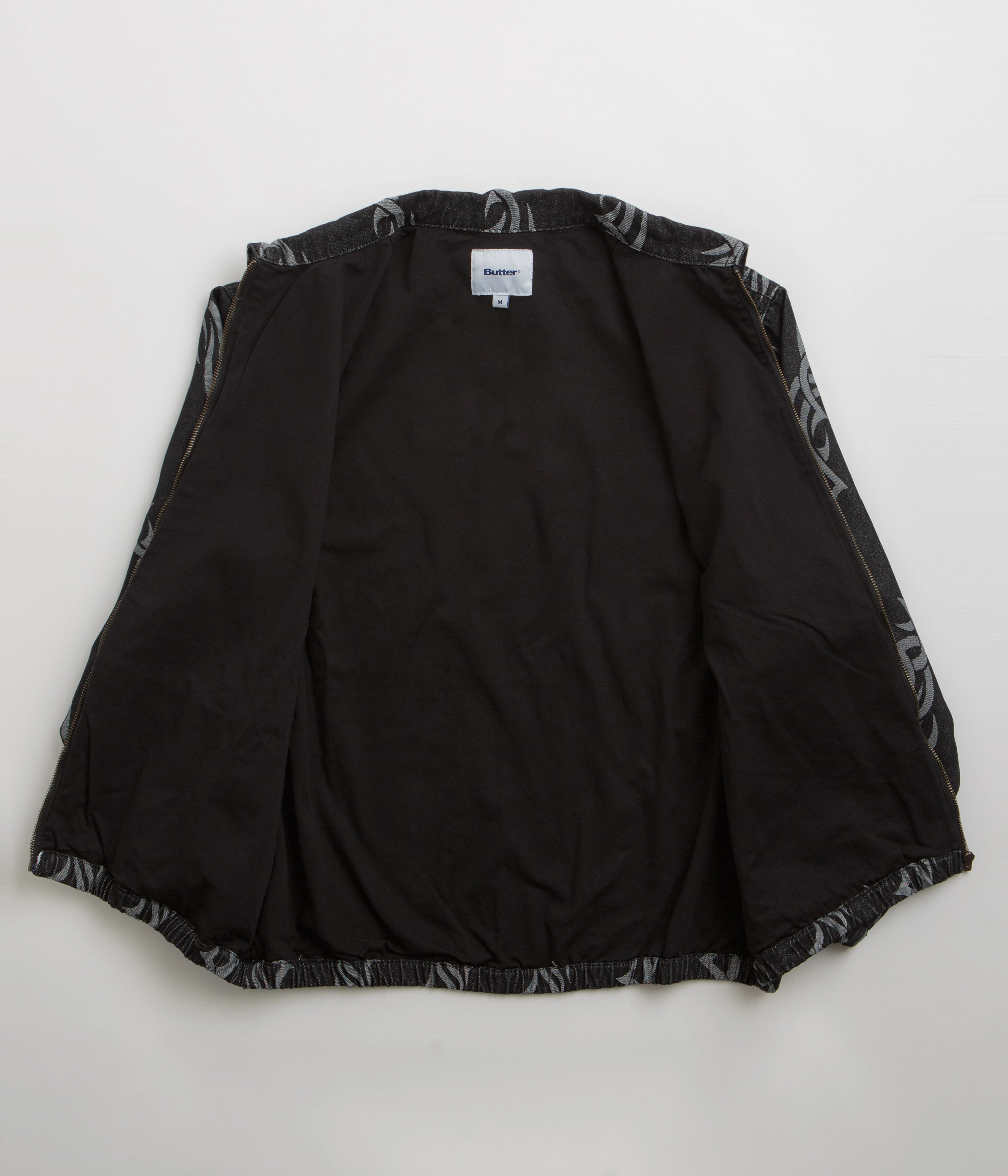 Textured Finish Butter Goods Tribal Denim Jacket - Black