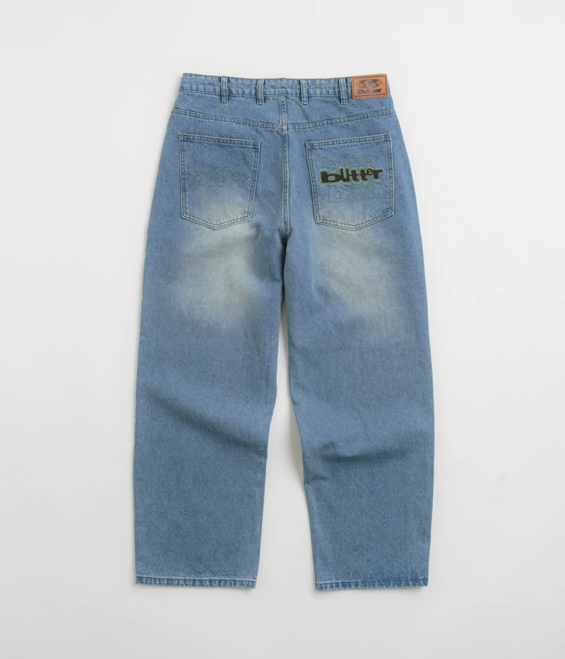 Butter Goods Warped Jeans - Washed Mid Blue Neutral Shade