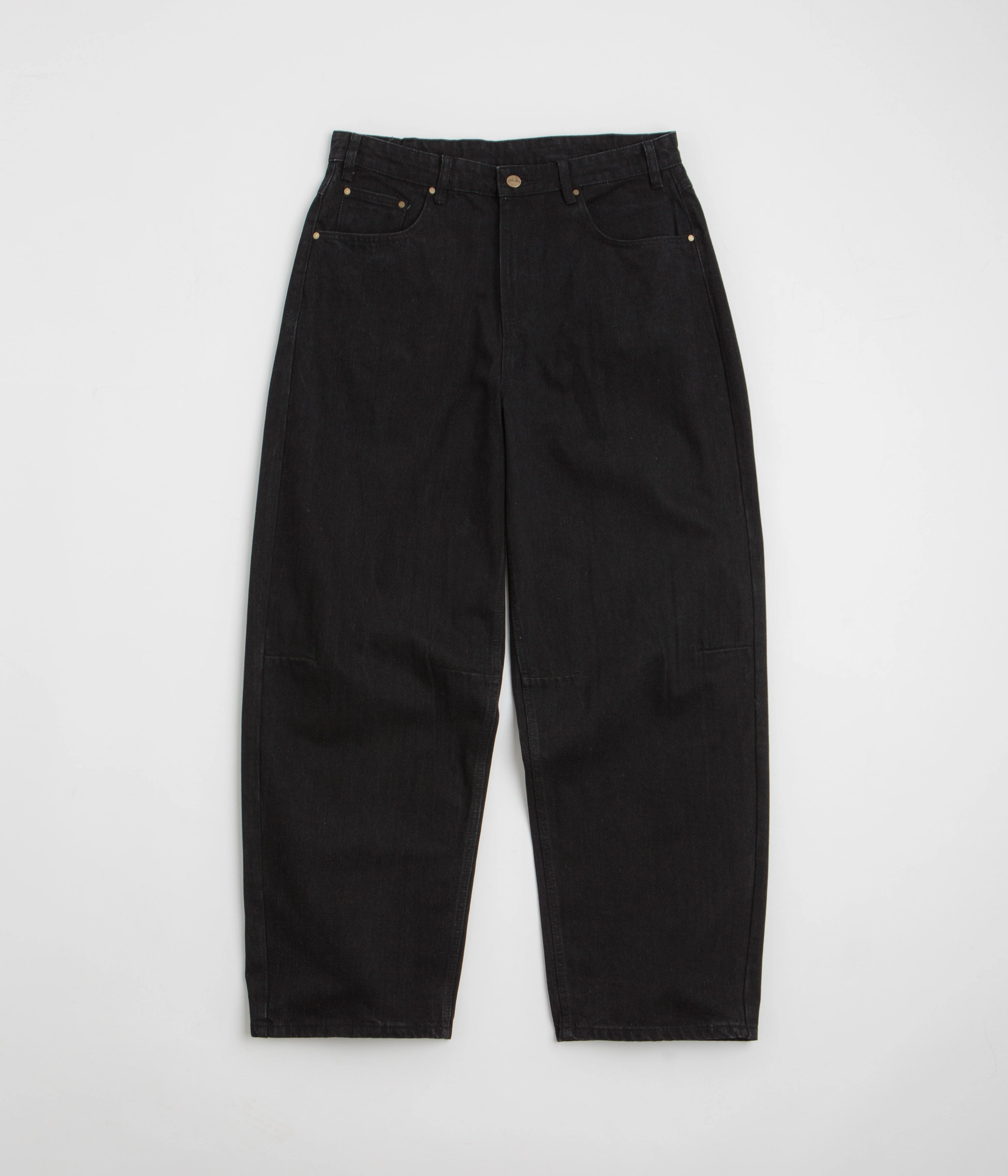windproof Fashion Staple Butter Goods Wide Cut Jeans - Dark Washed Black