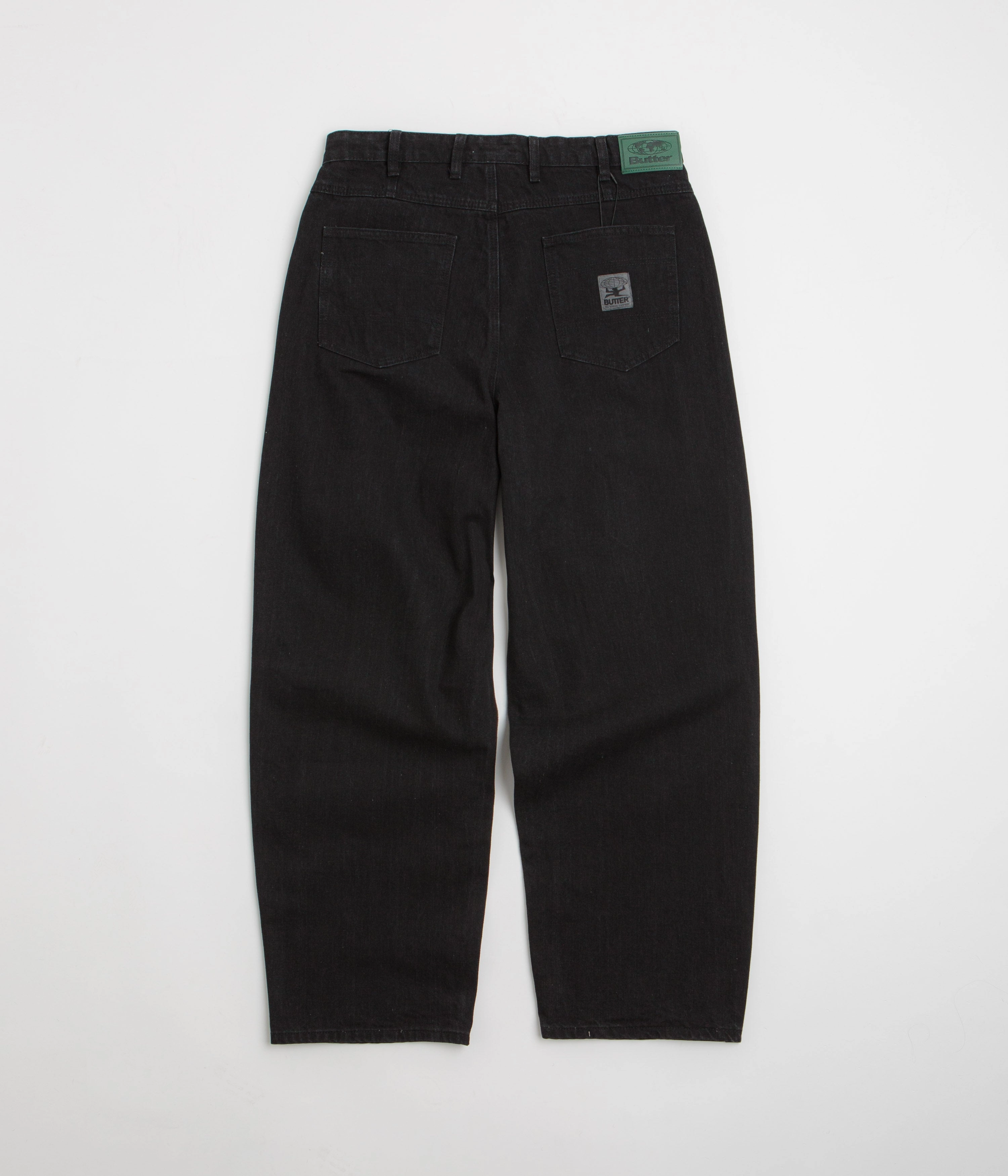 Casual Edge Cozy Design Butter Goods Wide Cut Jeans - Dark Washed Black