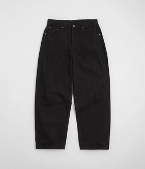 windproof Fashion Staple Butter Goods Wide Cut Jeans - Dark Washed Black