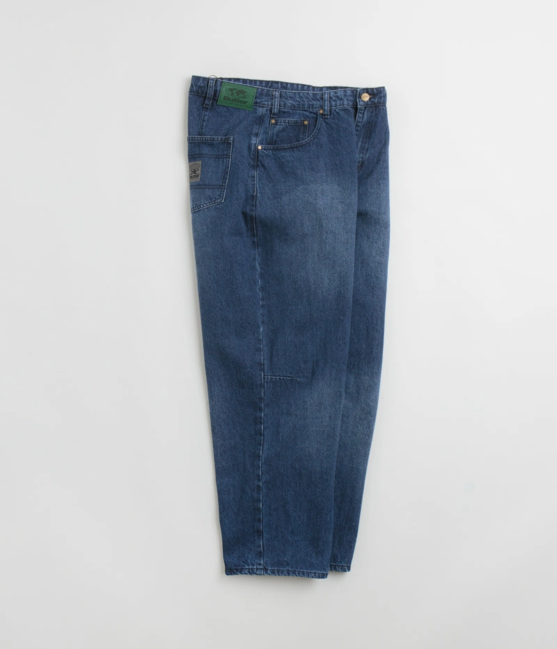 Comfort Control ElasticWaist Butter Goods Wide Cut Jeans - Washed Slub Blue