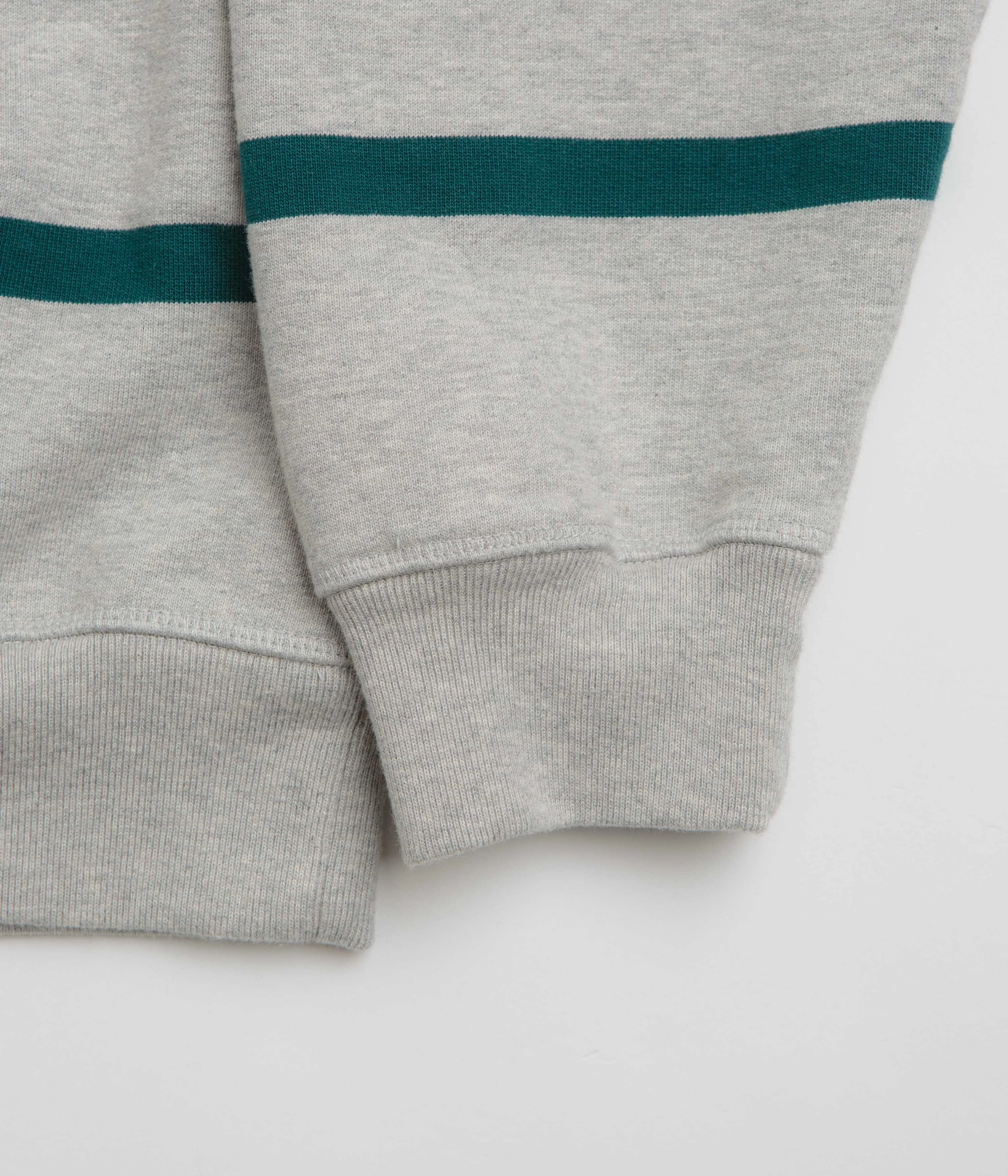 Knitted Look Layered Knitwear by Parra Pristine Striper Crewneck Sweatshirt - Heather Grey