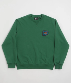 by Parra Repeat Pea Crewneck Sweatshirt - Green Cozy Fabric