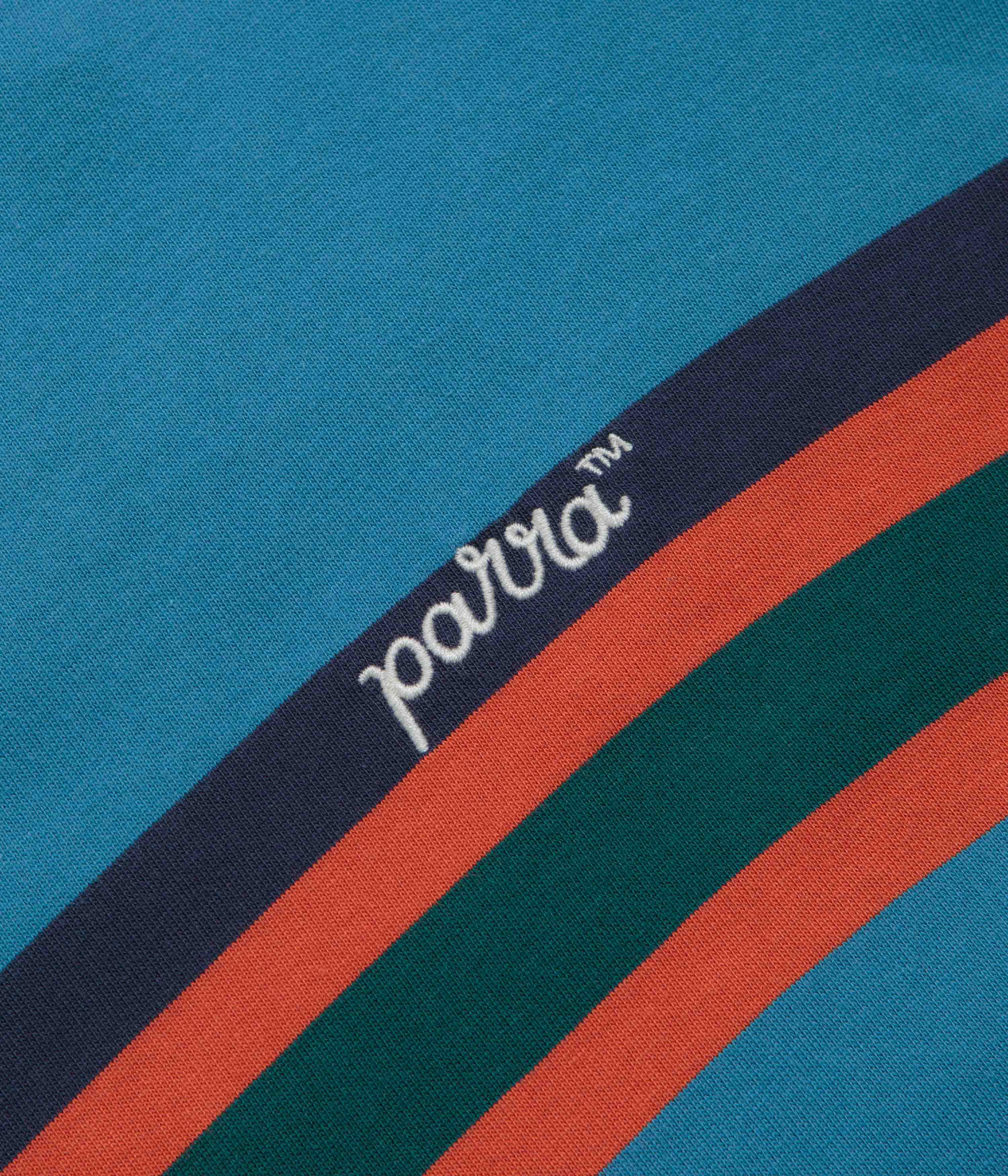by Parra Script Striped T-Shirt - Blue Breathable and Comfortable