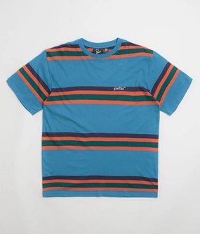 by Parra Script Striped T-Shirt - Blue DurableStitching
