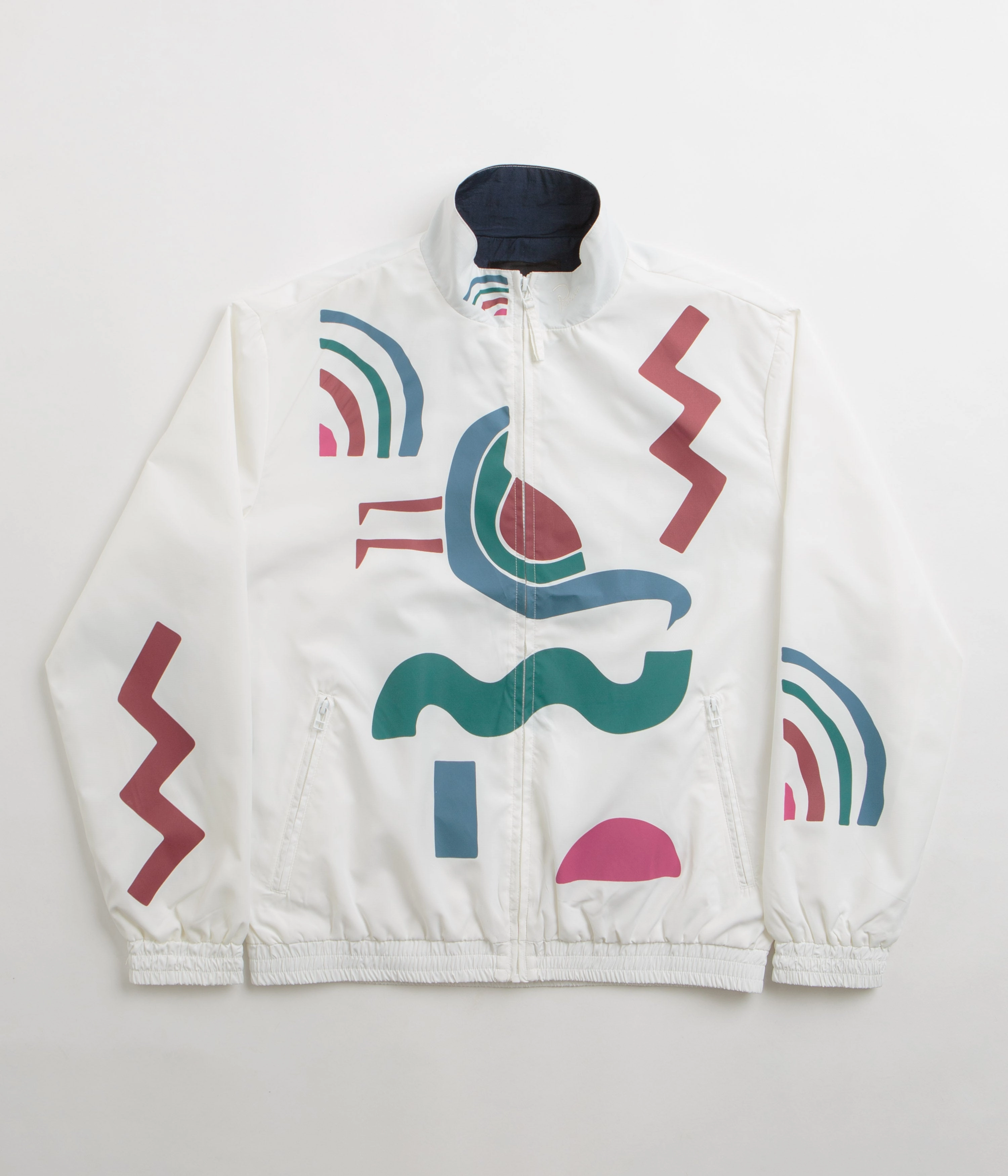 Zipper Closure System All Weather Piece by Parra Tennis Maybe Track Jacket - White