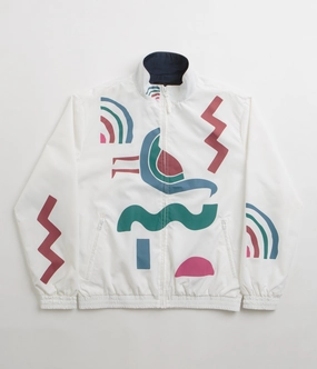 Zipper Closure System All Weather Piece by Parra Tennis Maybe Track Jacket - White