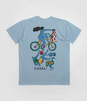 by Parra Vase Delivery T-Shirt - Light Blue Adjustable Hem Essential Piece