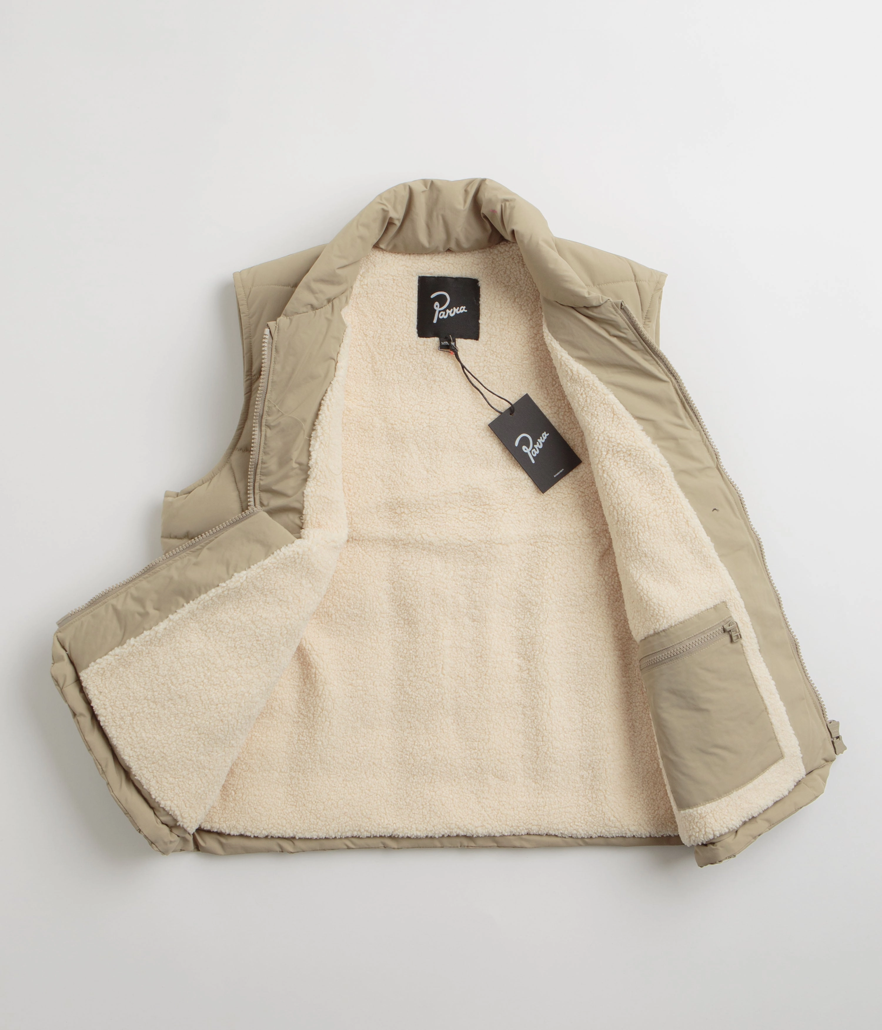 Double Breasted by Parra Waved Alien Puffer Vest - Tan