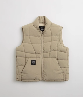 Eco Friendly Textile Multi Use Piece by Parra Waved Alien Puffer Vest - Tan