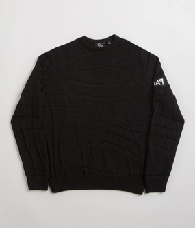by Parra Your Boring Abstract Village Knitted Sweatshirt - Black Cold Season Wear Layering Comfort
