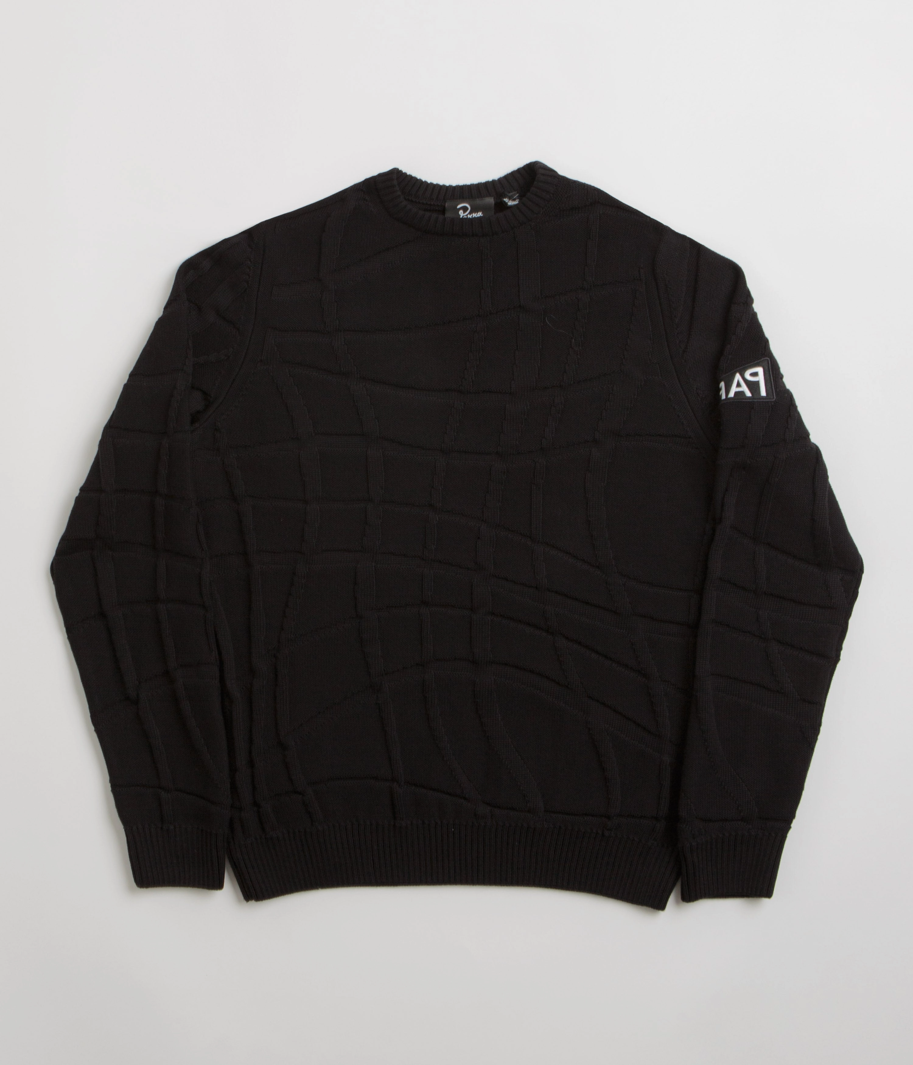 by Parra Your Boring Abstract Village Knitted Sweatshirt - Black Cold Season Wear Layering Comfort