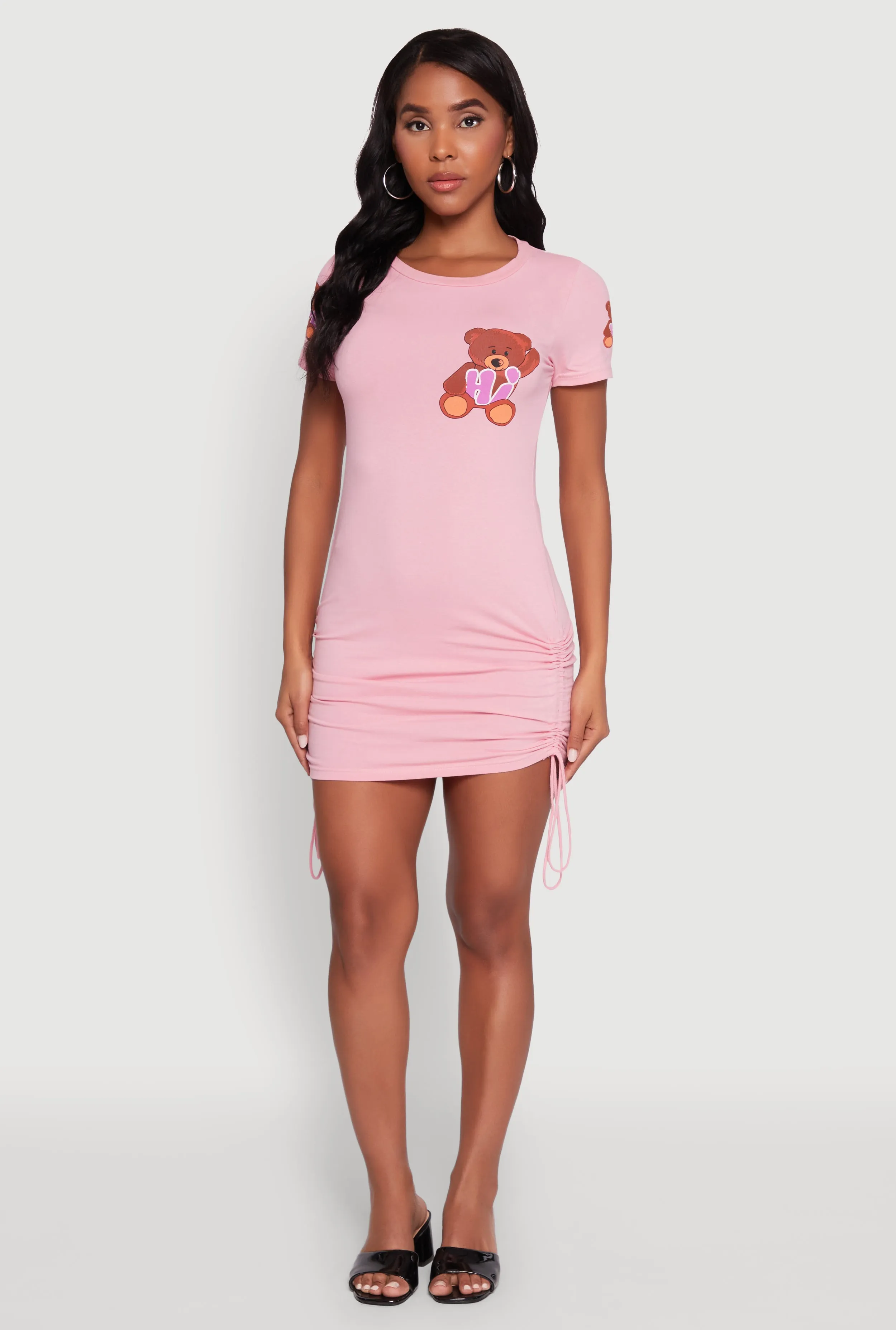 Smart Comfort UVProtectiveLayer Bye Bear Graphic Short Sleeve T Shirt Dress