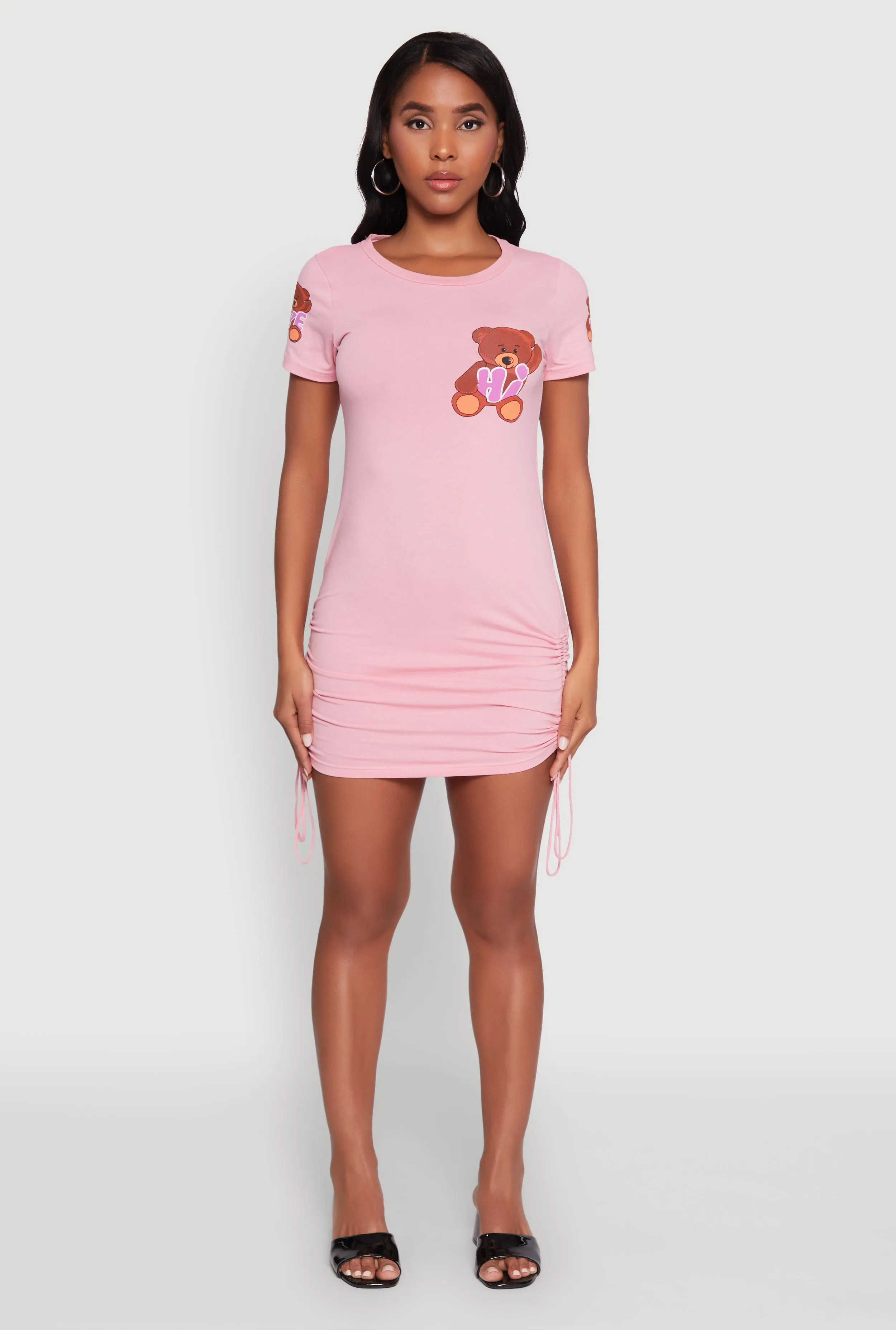 Bye Bear Graphic Short Sleeve T Shirt Dress Sophisticated cocktail dress Versatile occasion dress